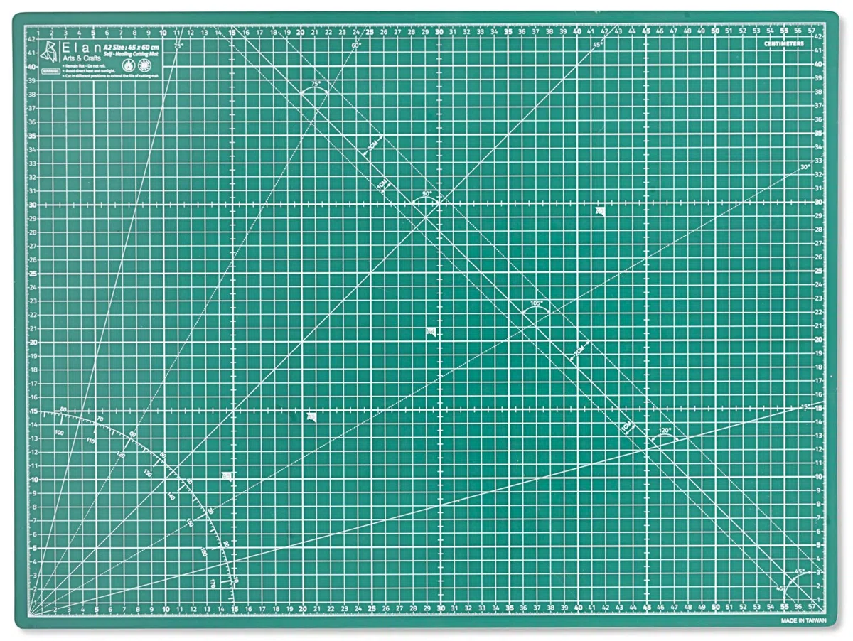 Elan Base de Corte A2 Autocicatrizante Verde, Tabla de Corte 60x45 CM, Tabla Cortar Costura, Base de Corte A2, Protector Mesa Manualidades de 5 Capas