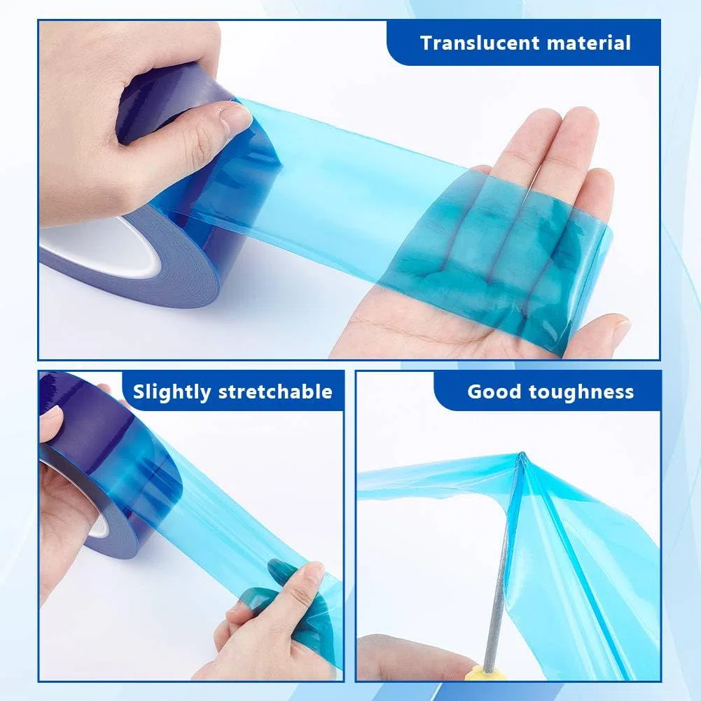 NBEADS Cinta adhesiva protectora para superficies de 400 m, rollo de película protectora transparente antiarañazos extraíble de 5 cm de ancho para ventanas de cristal, metal y plástico, cielo azul