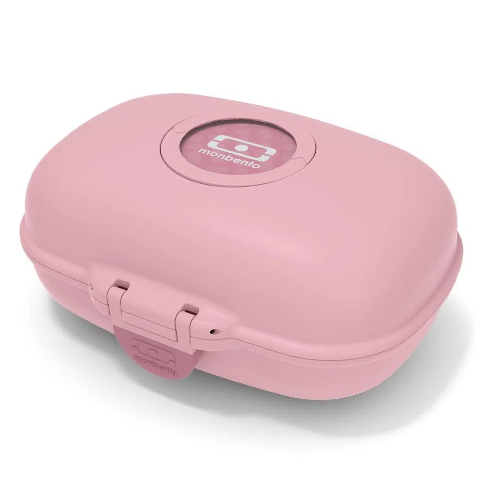 MONBENTO - Caja de Merienda Infantil MB Gram Blush - Caja de Merienda para Niños - Ideal Escuela o Parque - Sin BPA - Segura y Duradera - Rosa
