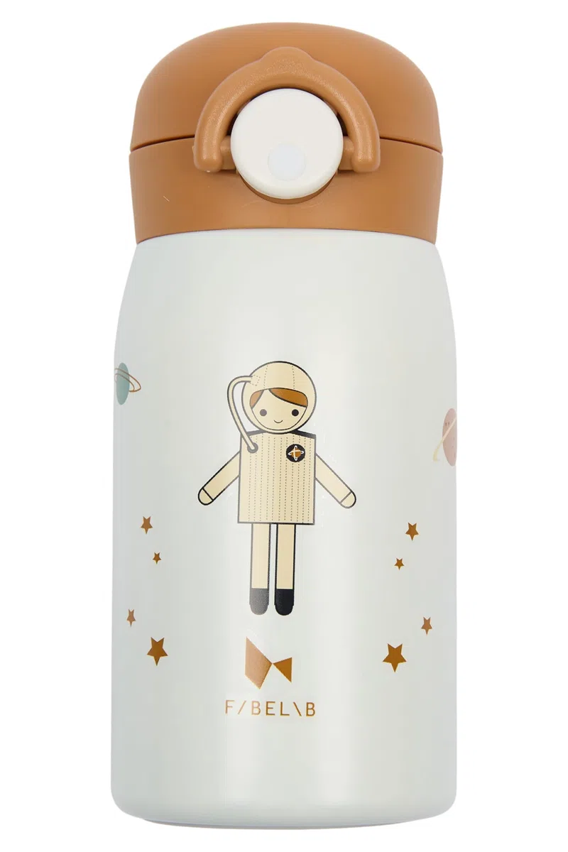 Fabelab Botella Niños 320 ml | Motivo Astronauta | Acero Inox Sin BPA | Escuela Sin Fugas | Botella de Agua