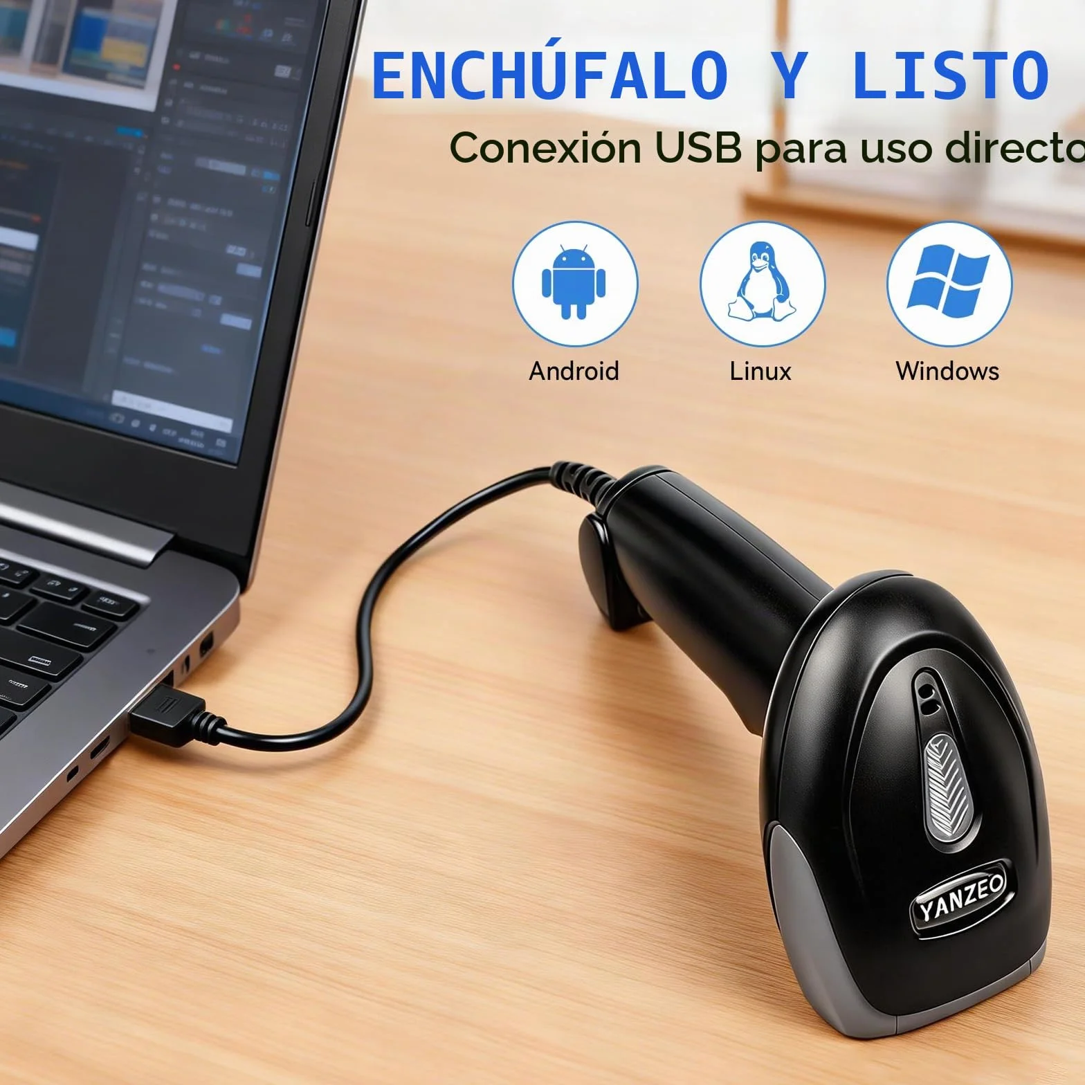 Yanzeo Escáner de códigos de barras USB CCD L1100 para computadora