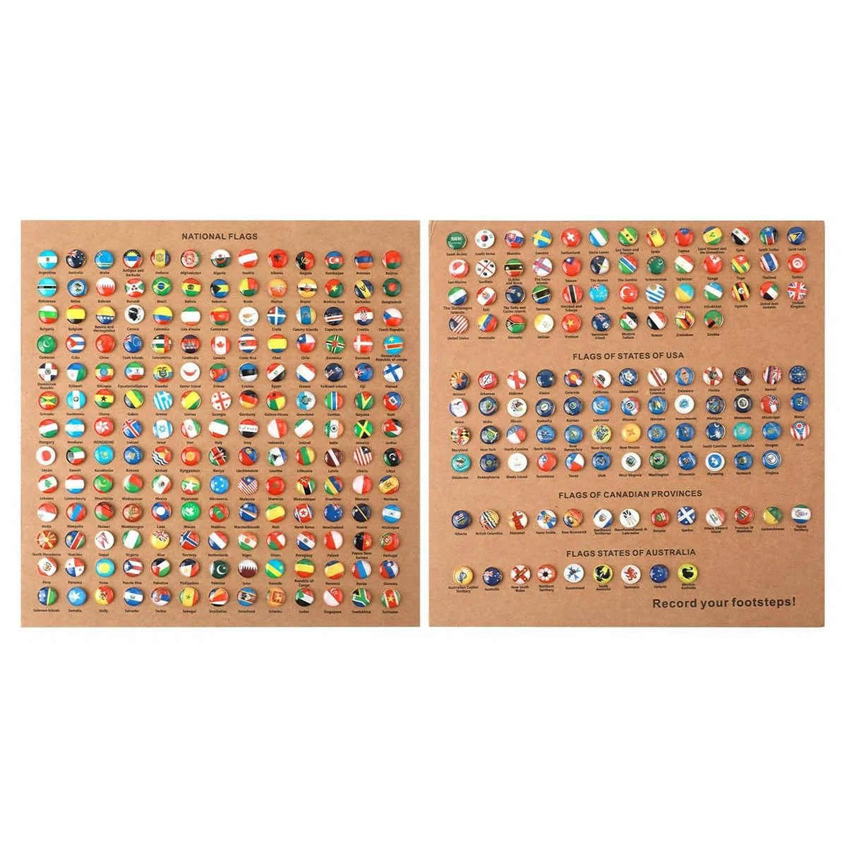 291 alfileres de Mapa del Mundo con Forma de Bandera, Tachuelas de epoxi, Ideales para Decorar la Oficina, alfileres inversos y Notas.