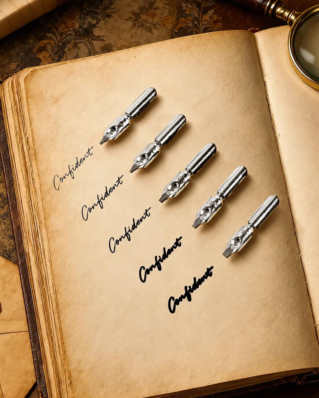 VABNEER Pluma de Inmersion Pluma Antigua Escritura Metal Pluma de Caligrafía Para uso personal, regalo ejecutivo y decoración de escritorio antigua