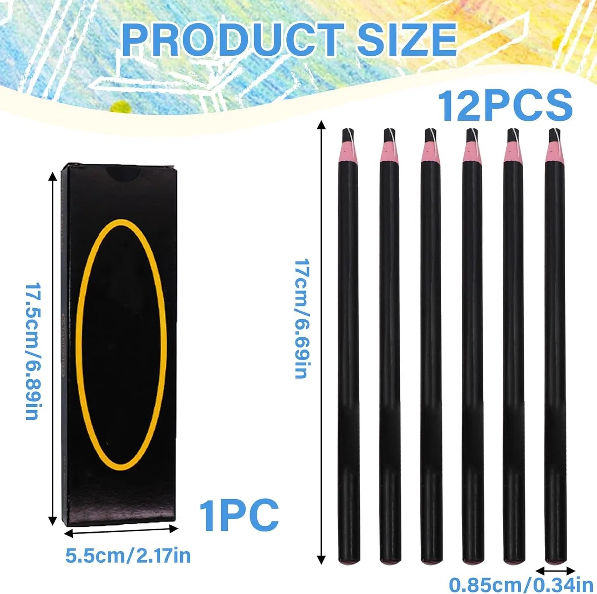12 lápices de grasa de cera, marcadores de porcelana, crayones autoafilables negros para vidrio, metal, madera, cerámica, cuero, tela, superficies no porosas, herramientas de marcado de jardín para