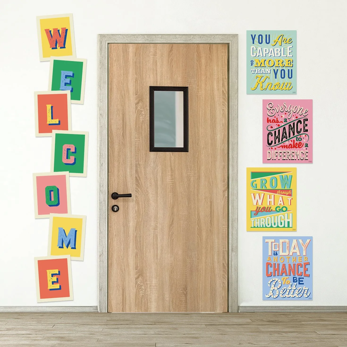 Sweetzer & Orange Juego de 8 carteles de mentalidad de crecimiento y cartas de bienvenida para profesores y estudiantes – Decoración de dormitorio, oficina y aula para inspirar mentes jóvenes