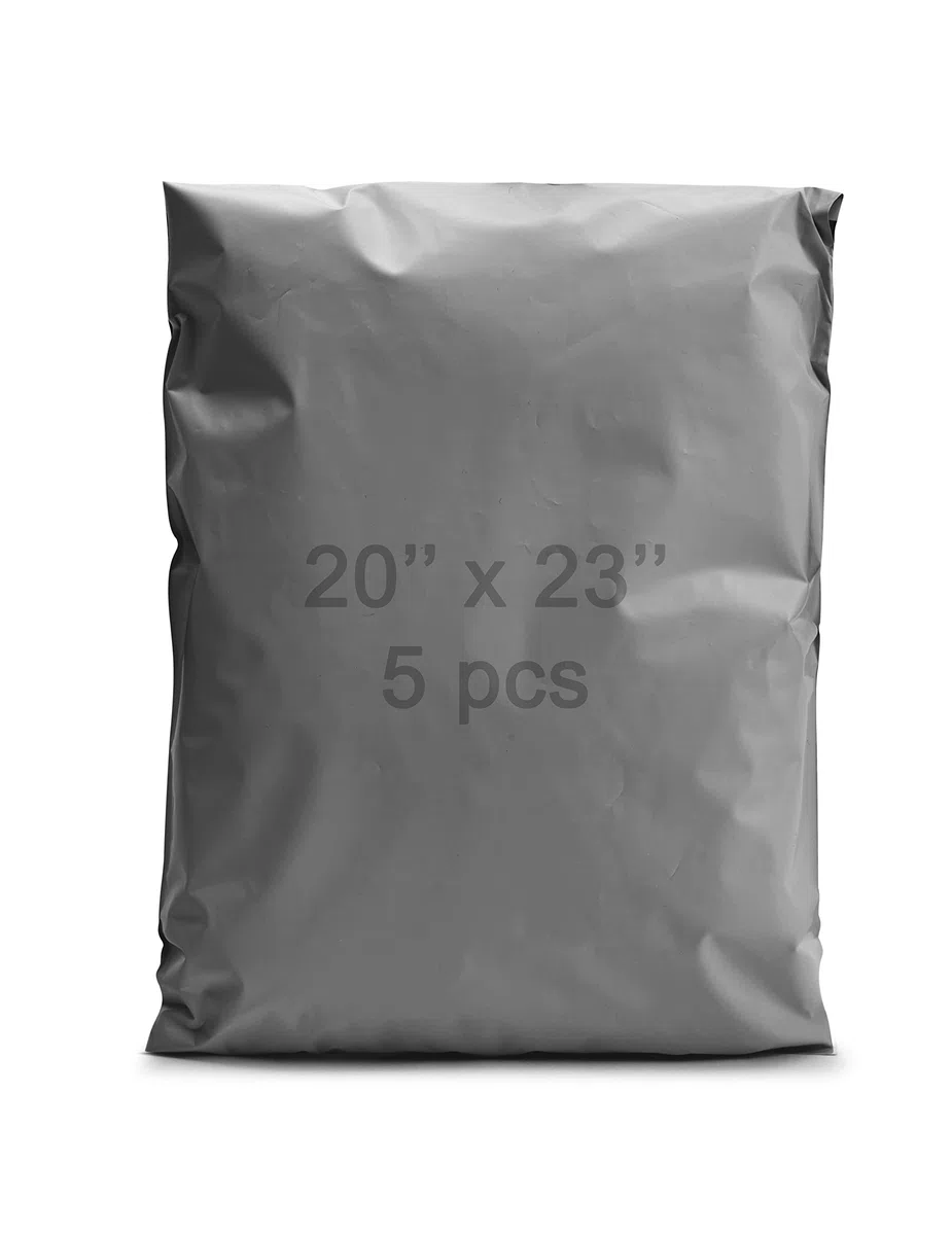 Bolsa grande de plástico autosellada, 520 x 590 mm + 40 mm, sobres de envío gris extrafuerte, bolsa de correo resistente de plástico fuerte