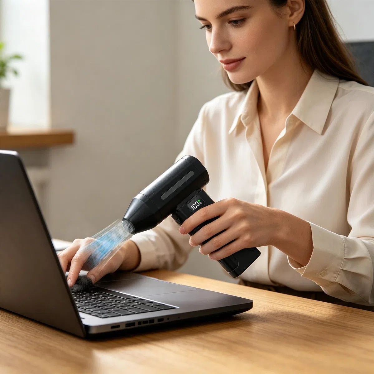 Ventilador De Aire - Removedor De Polvo Inalámbrico De 100.000 RPM | Plumero De Aire Comprimido De Alta Potencia De 5 Velocidades, Limpiador De PC Recargable De 6000 MAh Para Computadoras, Teclados E