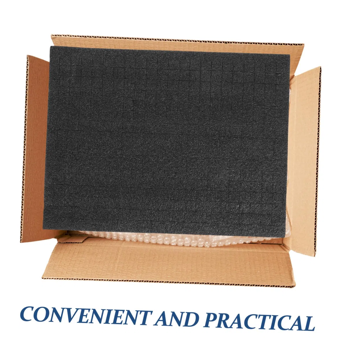 Láminas de Espuma Negra para Embalaje Almohadilla de Esponja Resistente a Impactos, Tamaño 33x25x2 Cm, Adecuado para Organizar y Proteger Objetos Variados