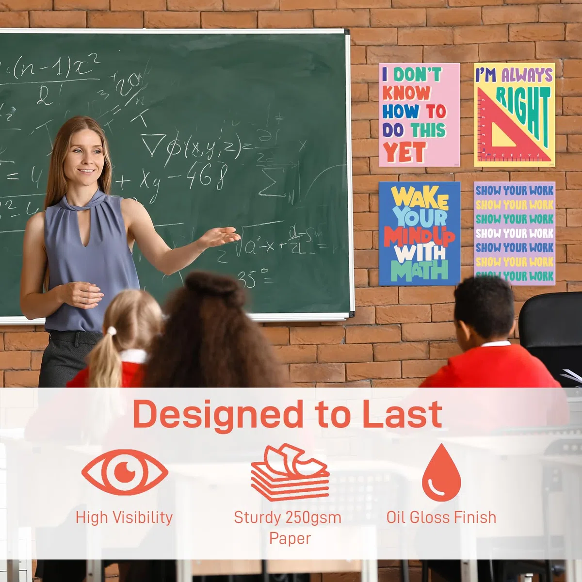 S&O - Pósteres de matemáticas para escuela primaria, exhibiciones aritméticas en el aula, impresiones espaciales de aprendizaje para matemáticas, tablas de números para el Instituto Intermedio,