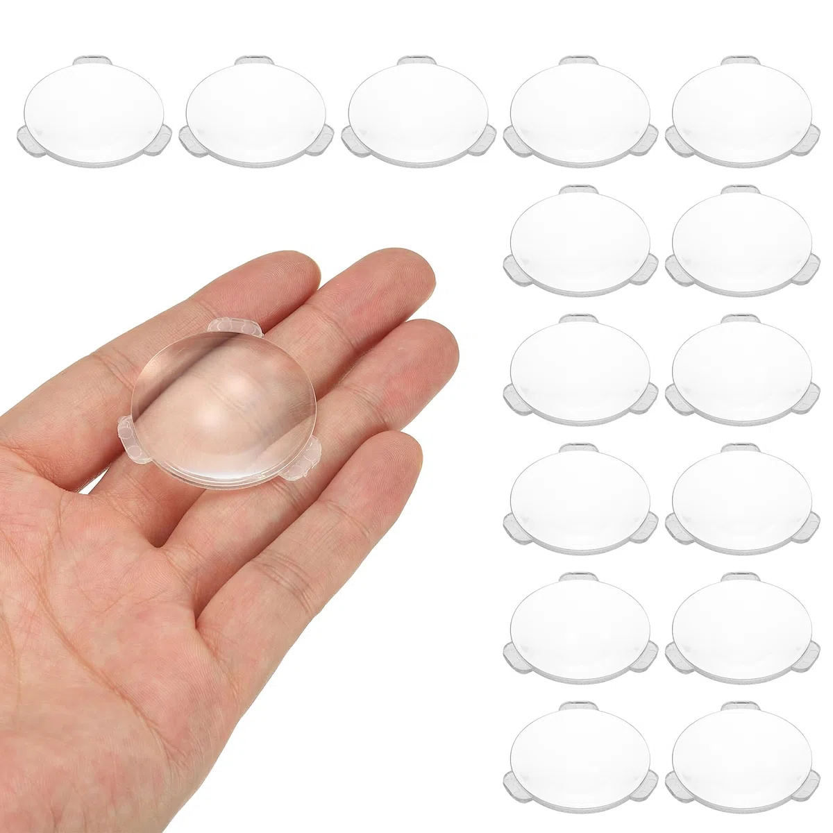 PATIKIL 15 Piezas Lente Biconvexa, 34mm Diá. 42mm Distancia Focal Lentes Ópticos Asféricos Lupa Pisapapeles Acrílico Doble Convexo Para DIY Oficina Hogar Experimento Ciencia Telescopio