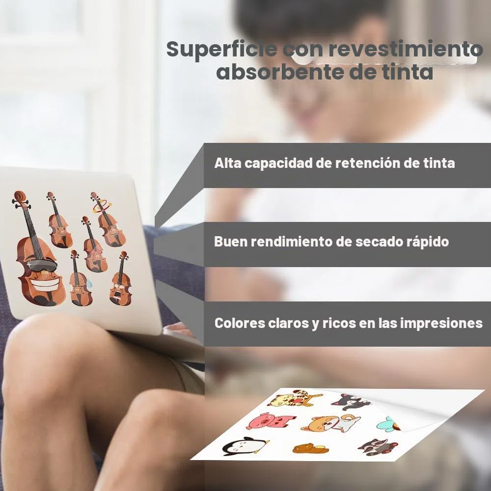 ADERTOS 30 Hojas Papel Adhesivo de Vinilo Transparente para Imprimir A4 Vinilo Imprimible (210 * 297mm) vinilo adhesivo impresora transparente impermeable