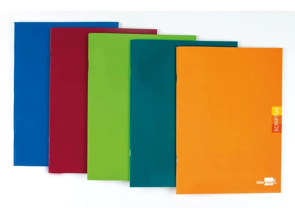 Libreta liderpapel scriptus a4 48 hojas 90g/m2 rayado montessori 5mm con margen colores surtidos