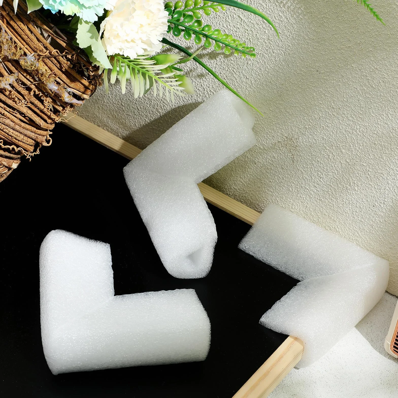 Protectores de Esquinas de Embalaje en Forma de L Protección Acolchada 24 de Epe Blanco para Muebles y Cajas de Mudanza para Envío Profesional