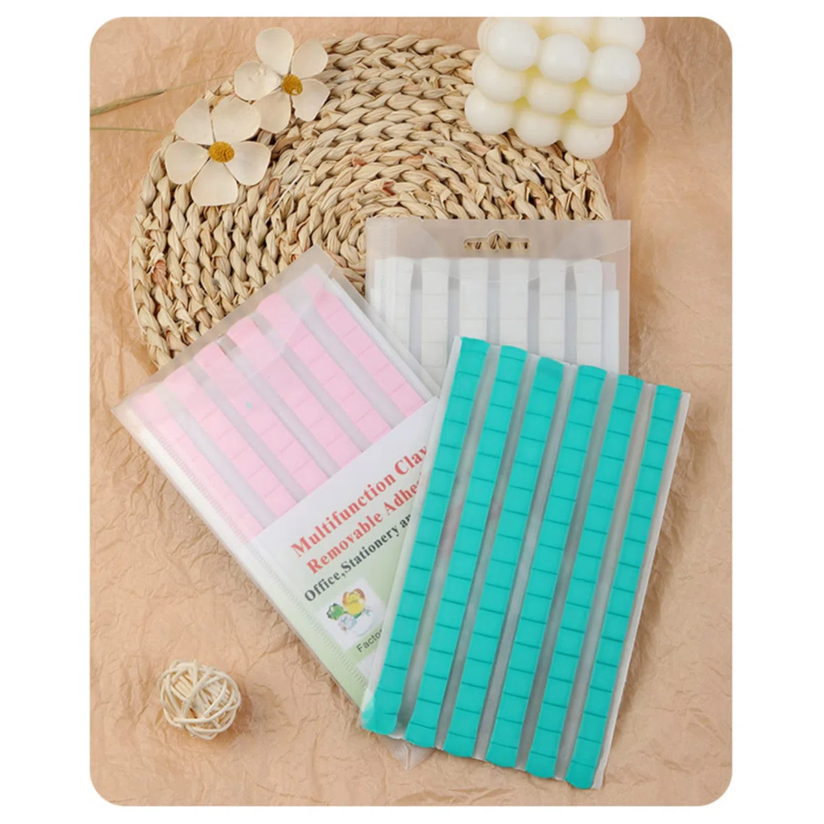 96 masillas adhesivas para puntas de uñas, soporte de práctica, reutilizable, multiusos, masilla pegajosa para colgar fotos, pósteres, masilla de pared para fotos de pared, masilla adhesiva extraíble