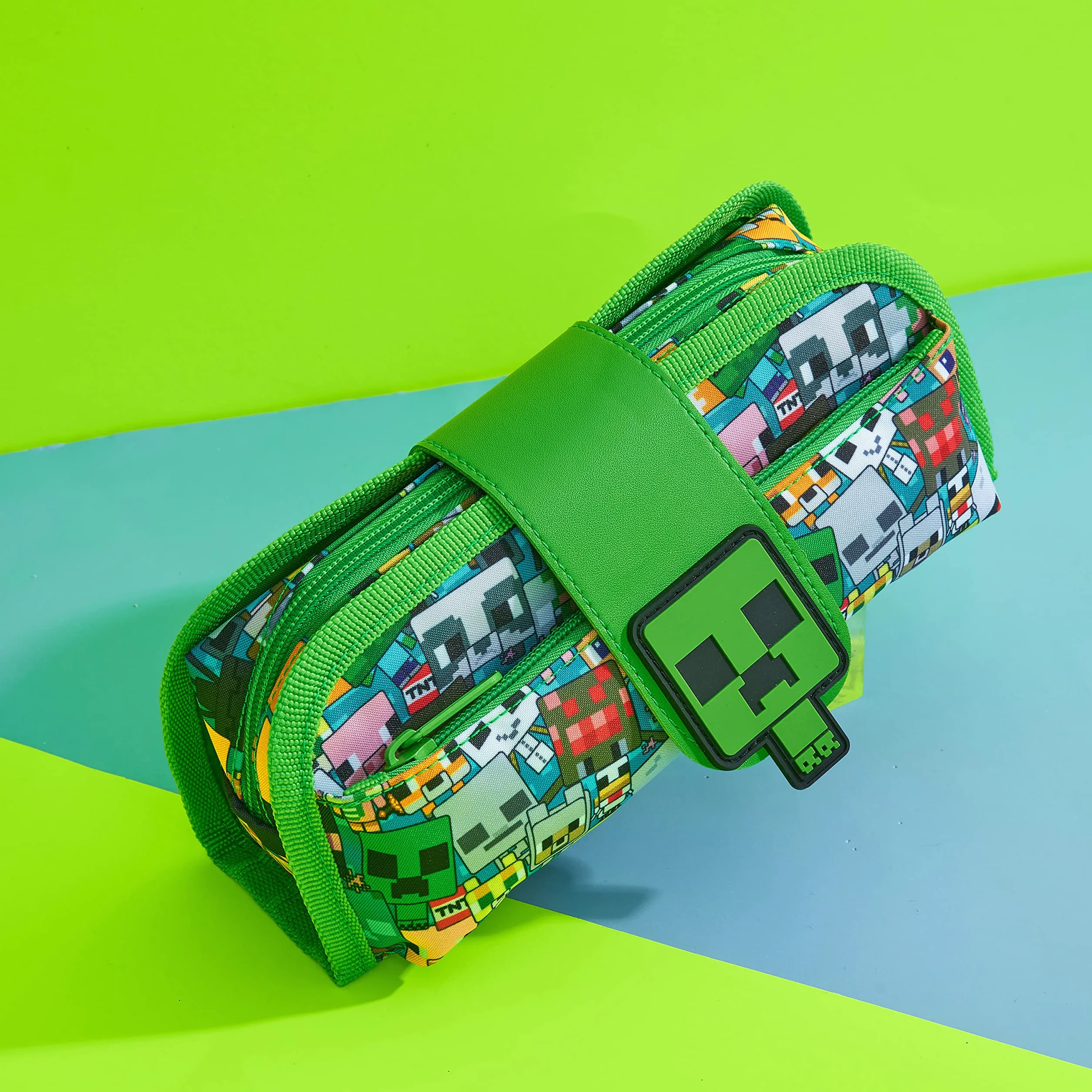 Minecraft Estuche Escolar Niño Niña Gamer Estuches Escolares 2 in 1 con Compartimento y Estuche Cremallera Desmontable