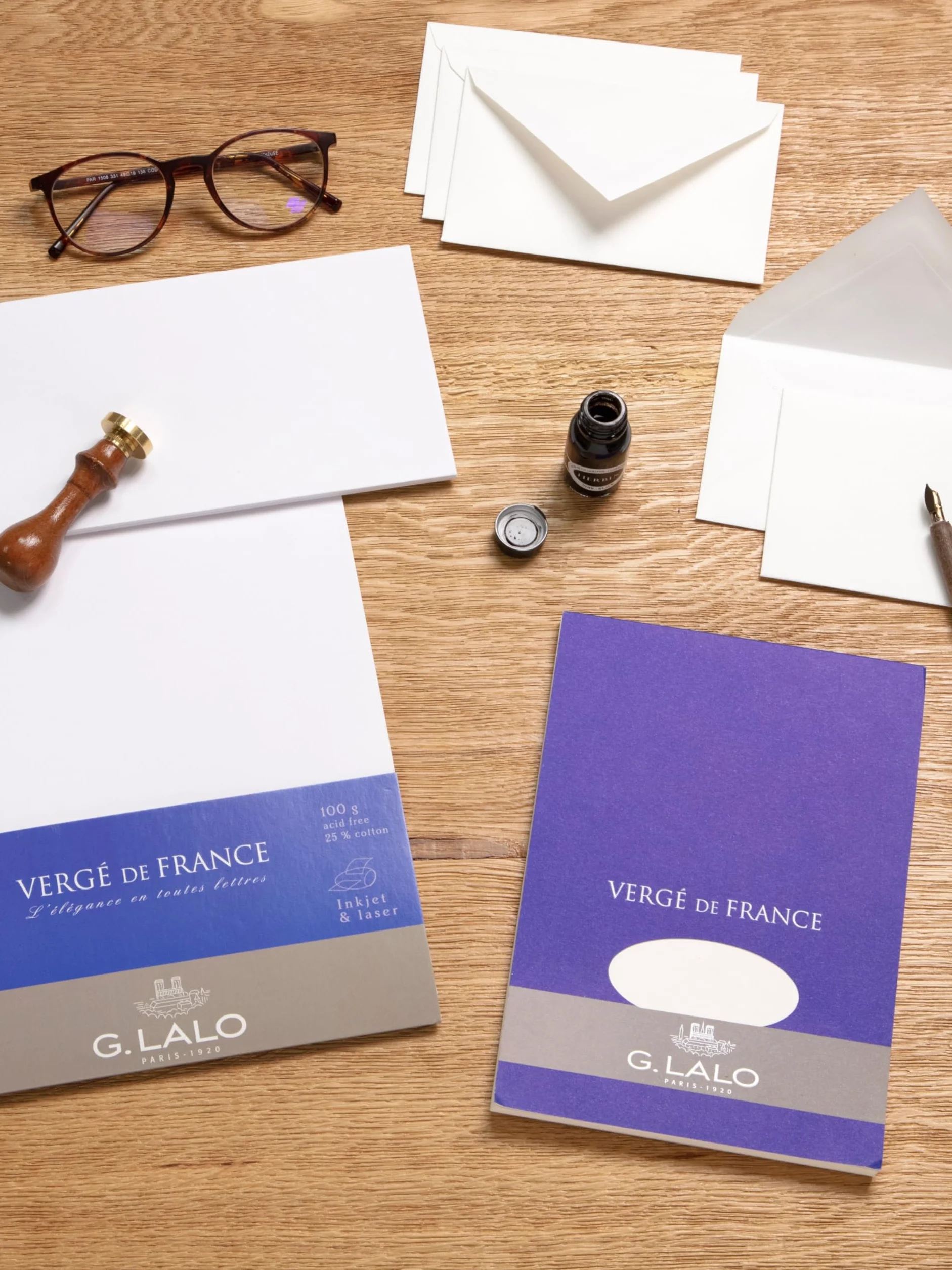 Lalo 41416L - Un paquet de 50 feuilles 21x29,7 cm 160g, Vergé de France, Ivoire