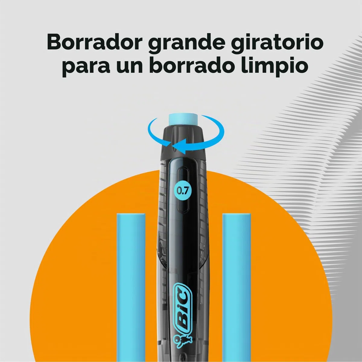 BIC Break Resistant Portaminas con Goma de Borrar Giratoria y Mina de Nanodiamante - Caja de 12