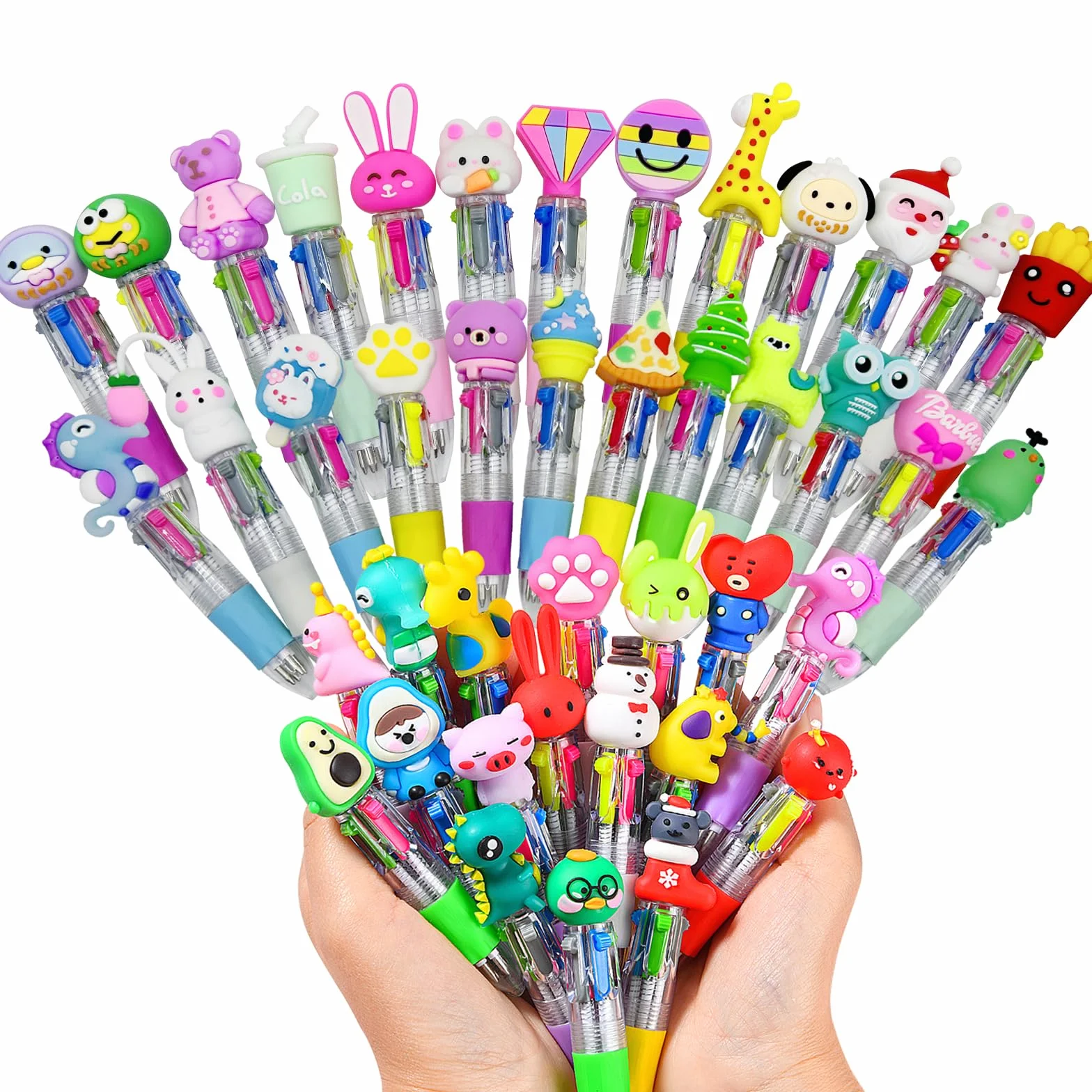40 Bolígrafos Retráctiles 4 Colores Mini Bolígrafos colores Creativo Lindo Bolígrafo de Dibujos Animados, Bolígrafo Retráctil Material Escolar para Deberes Escuela Oficina Regalos