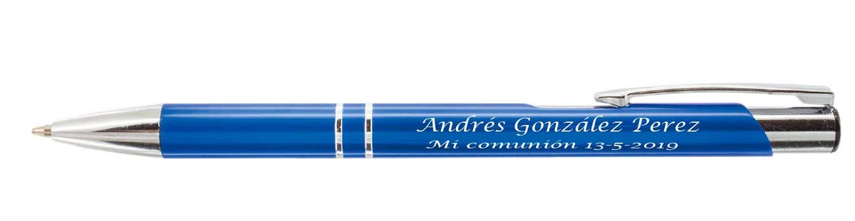 regalo grabado - 15 Bolígrafos Personalizados Metálicos | Grabado de Texto 2 Líneas o Logo | Regalo para Invitados Boda, Comunión, Bautizo, Cumpleaños y Eventos |Bolígrafos Empresas | Unidades (15)