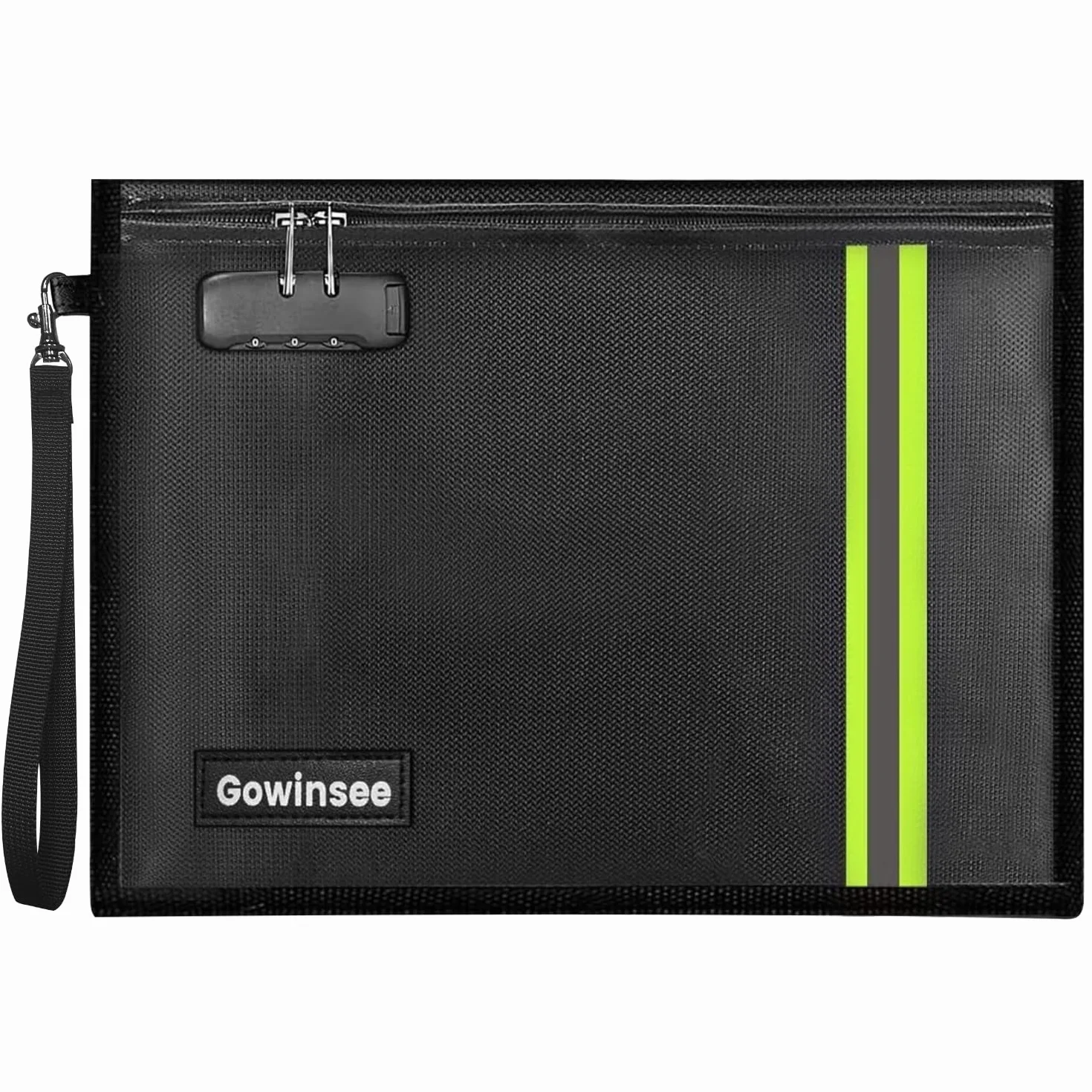 Mejora resistente al fuego e impermeable maletín con cerradura (38 x 28 cm) multicapa material de fibra de vidrio, maletín impermeable ignífugo para documentos A4/A5