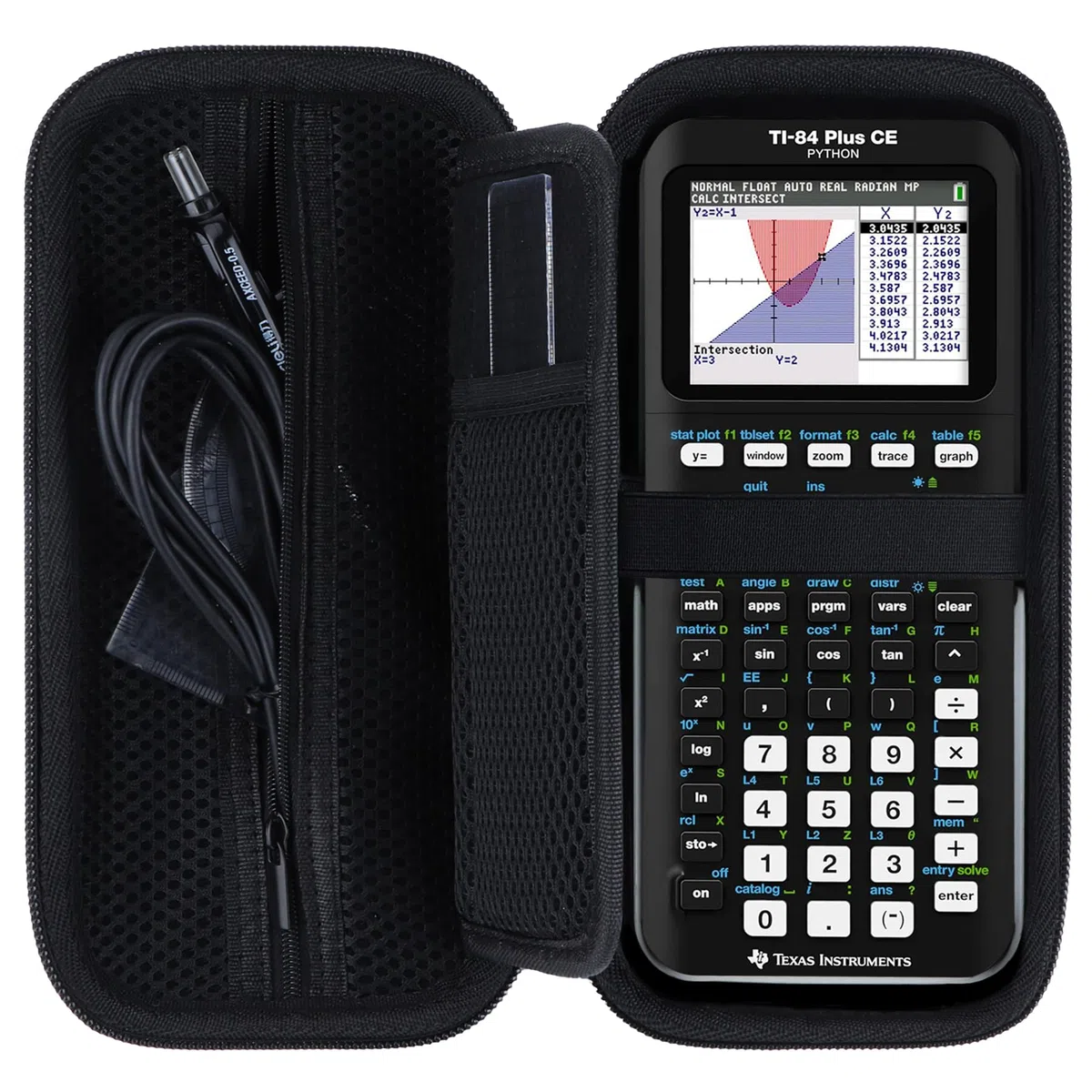 Dura Funda Protectora Compatible con Texas Instruments TI-84 EVO-T/TI-84 Plus/TI-84 Plus CE-T/TI-82/TI-Nspire CX II CAS/TI-89 Titanium/TI-83 Plus/TI-84 Plus CE calculadora gráfica (Negro)