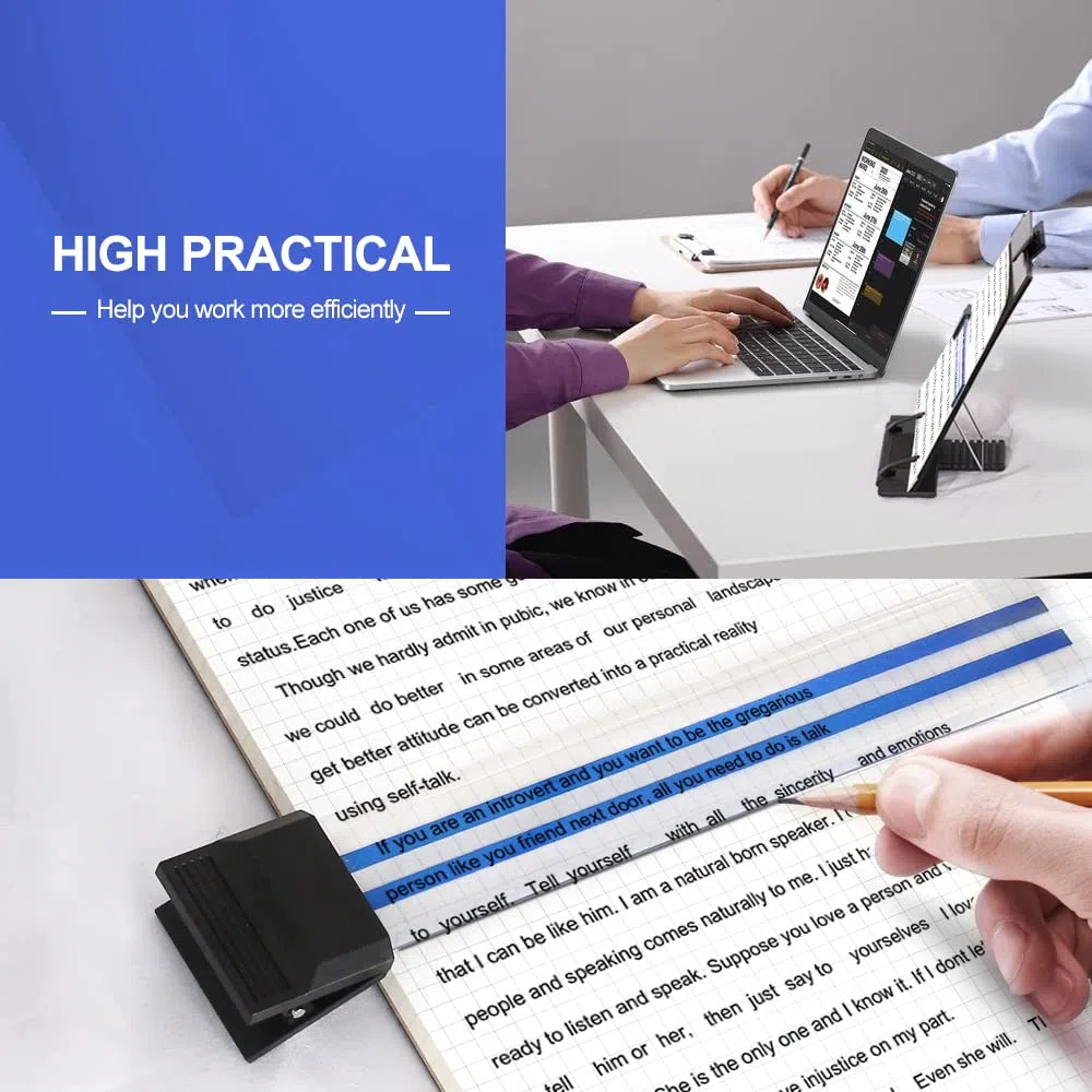 Soporte para documentos de escritorio con 7 posiciones ajustables, organizador de archivos de metal negro para escribir discurso, lectura de discursos, cartas, libros de música, tabletas, oficina, con