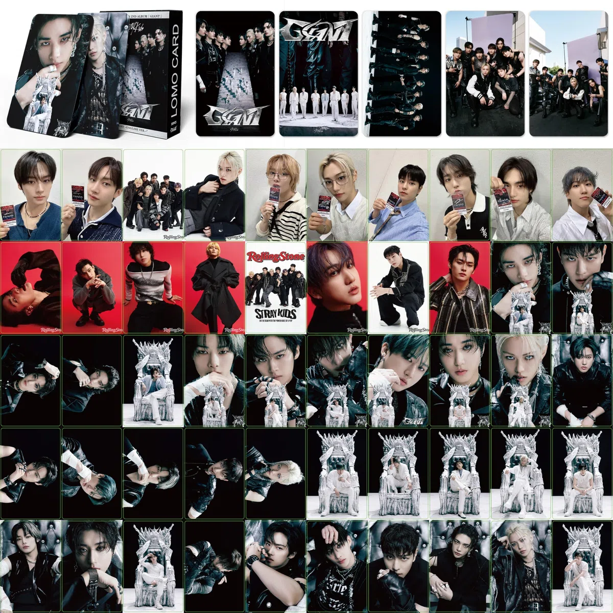 4 piezas/220 piezas de tarjetas fotográficas de Stray, SKZ con caja para tarjetas postales, merchandising de Kpop, regalos para STAY