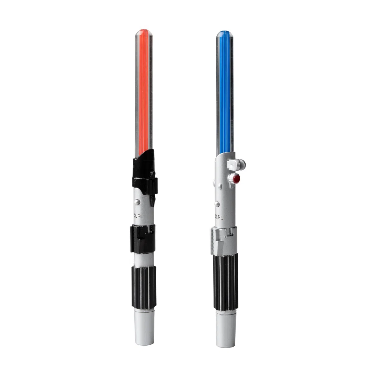 Boligrafos Star Wars Sable Laser - Con Luz Roja y Azul y Tinta negra | Star Wars Regalos Merchandising Oficial para niños y adultos | Incluyen Pilas y Caja regalo