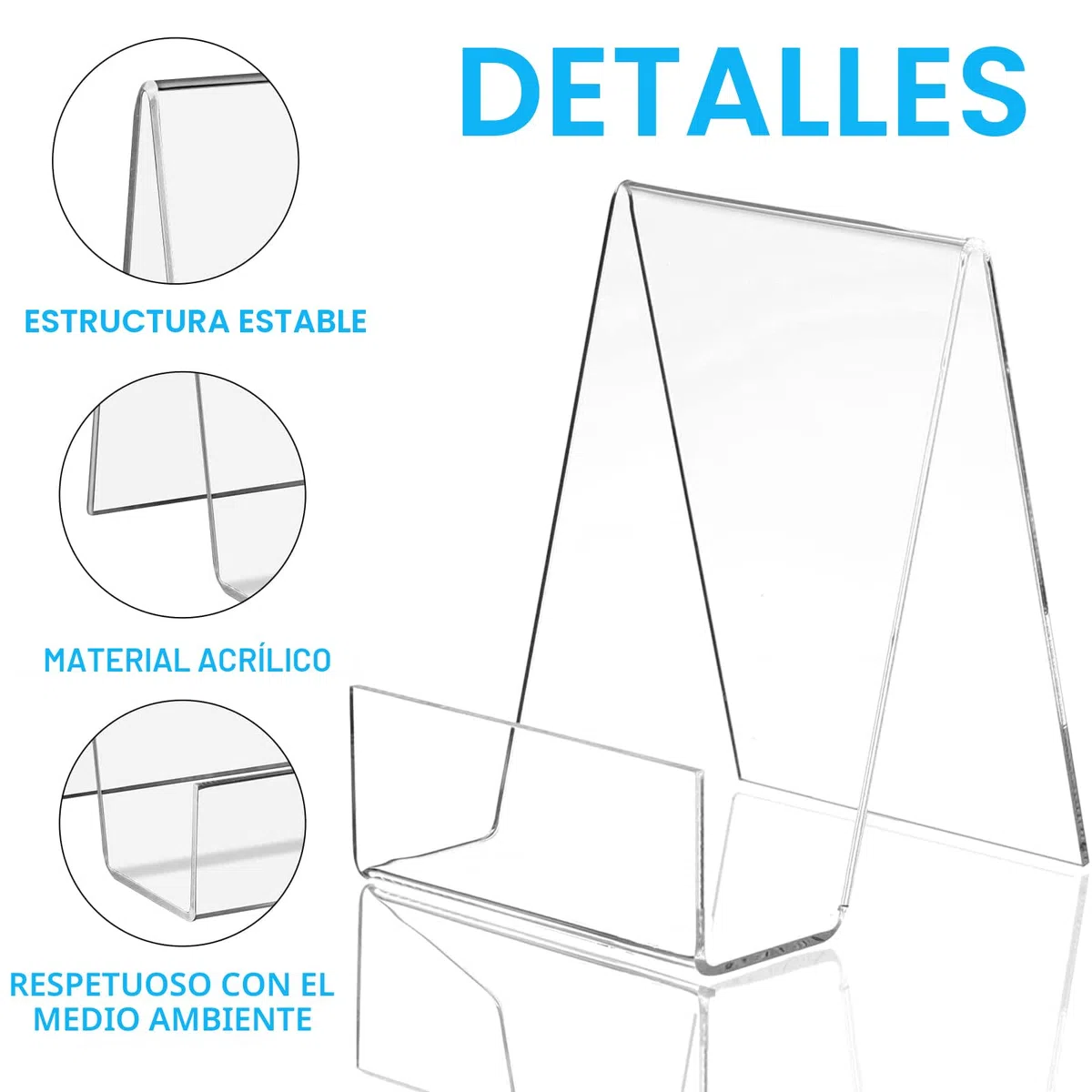 10 Piezas Soporte de Libro de Acrílico Transparente, Soporte de Exhibición Atril Libros, Soporte Expositor Metacrilato para Mostrar Libros, Cuadernos, Albumes, Fotos, Folletos, Mercancía