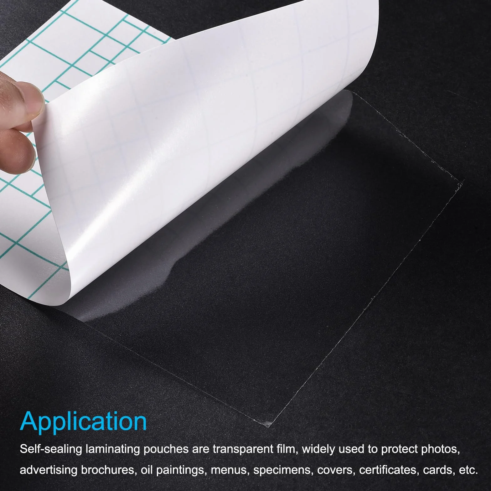 QUARKZMAN 10 Hojas de Laminado Autoadhesivas A4 Transparentes 21.3x30cm para Fotos y Documentos, No se Necesita Máquina