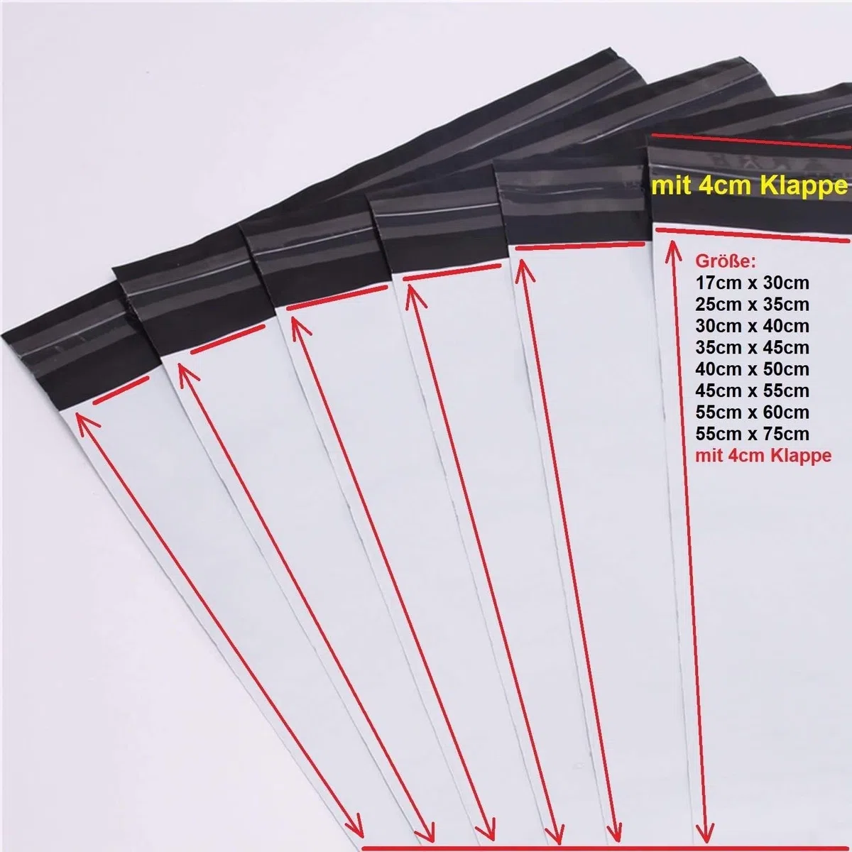 100ST plástico Sobres Bolsas de Envío pantalla Envío bolsillos bolsas para envío Ware bolsas de plástico para ropa y textiles autoadhesivo, opaco, 35 cm x 45 cm