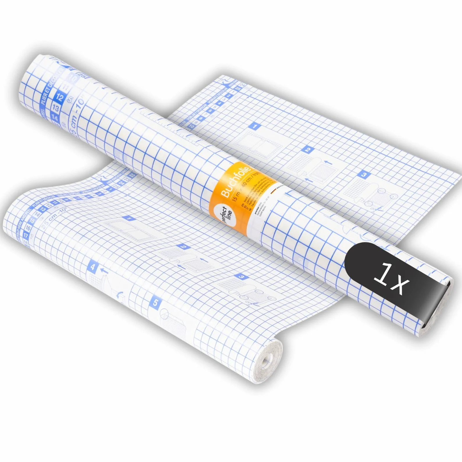 perfect line - forro libros adhesivo 15 m x 40 cm, forro adhesivo transparente, papel adhesivo para forrar libros que no altera los documentos, papel forro libros FABRICADO EN ALEMANIA
