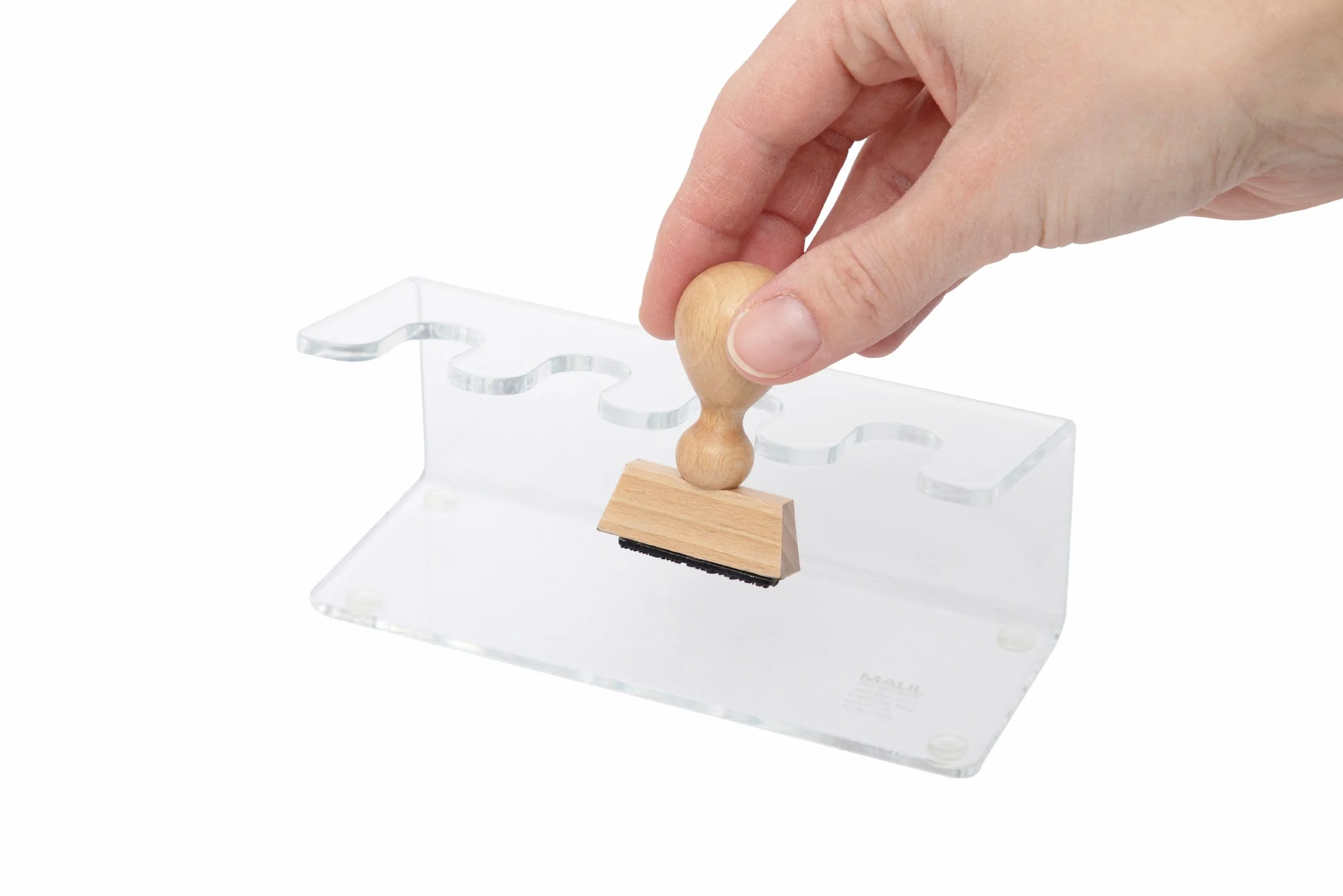Maul 19593-05 - Soporte para sellos de oficina (estable, para 4 sellos), transparente