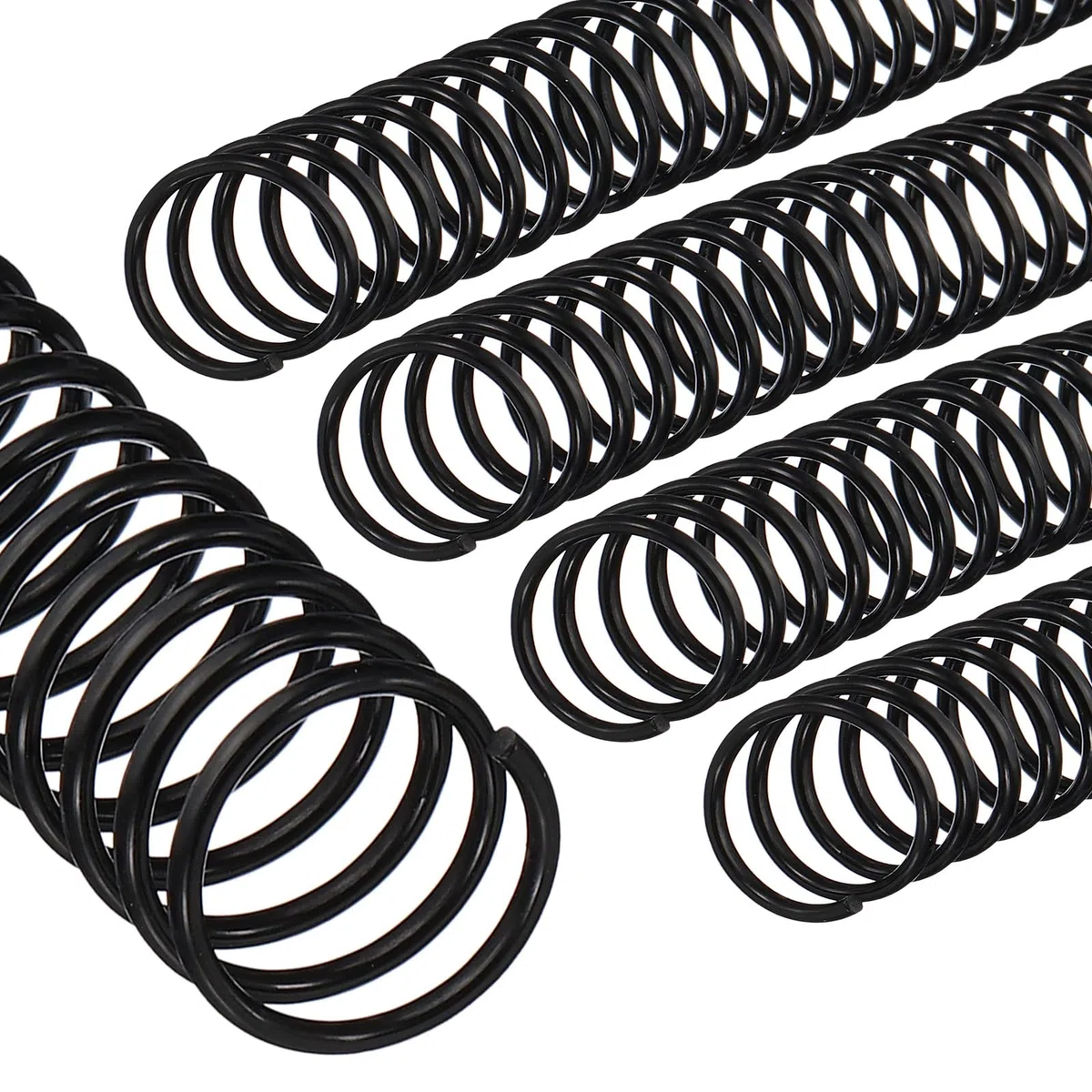 PATIKIL 25pcs 16mm Bobinas de Encuadernación en Espiral de Plástico, 140 Hojas, Paso 4:1, 48 Agujero Lomo de Encuadernación de Hojas Sueltas para Cuaderno Archivos DIY Papel Oficina, Negro