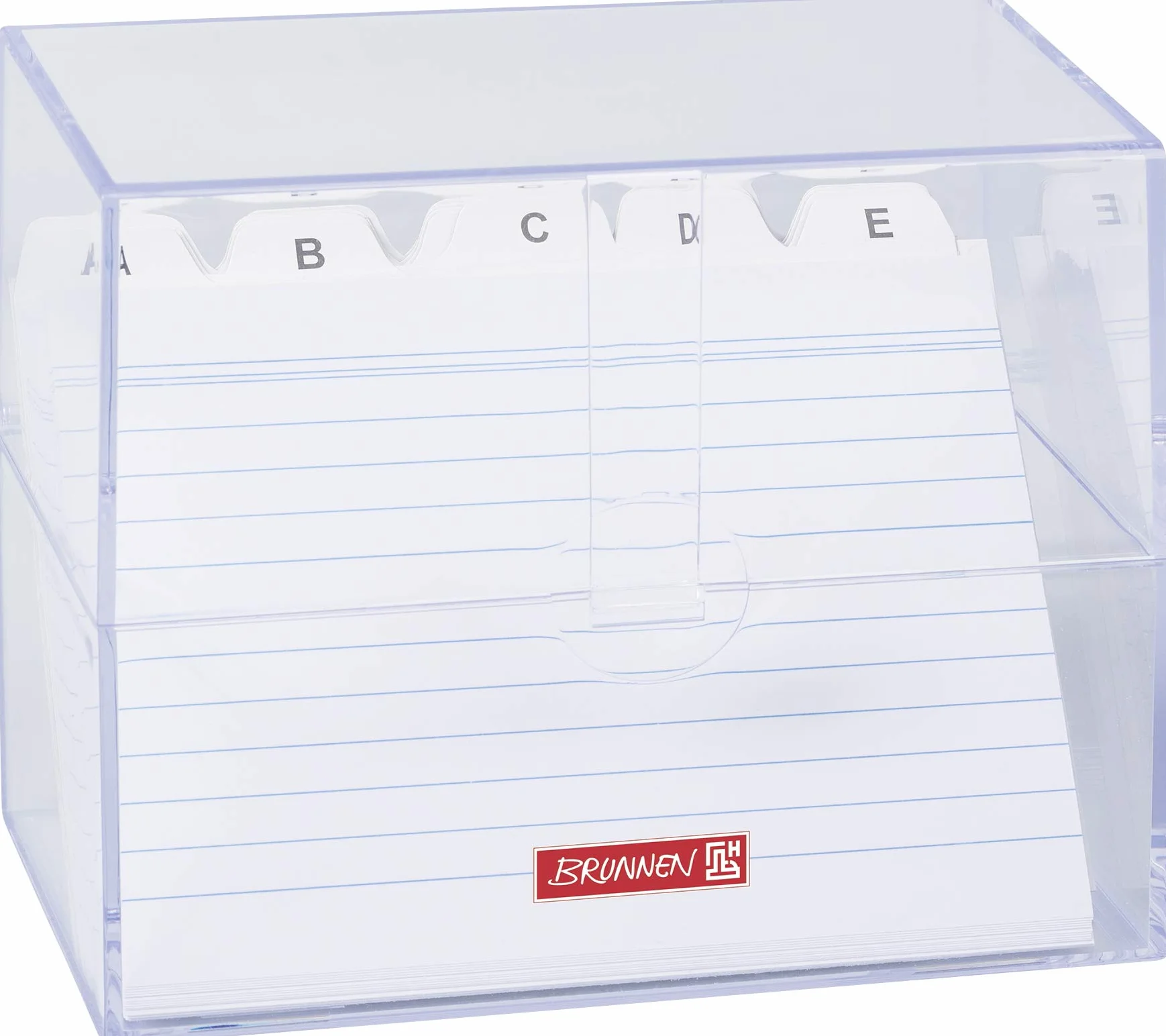 Brunnen 1020560 - Caja para fichas (poliestireno, 16,1 x 13,7 x 8,5 cm), transparente