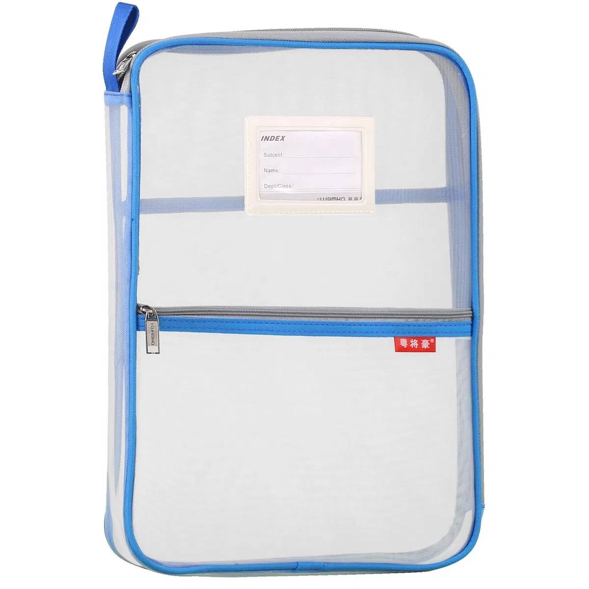 Bolsa de malla para documentos Lefancy de nylon con cierre, tamaño A4, para viajes, estudiantes, tareas, suministros de oficina, azul