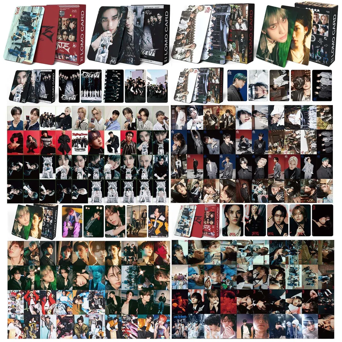 4 piezas/220 piezas de tarjetas fotográficas de Stray, SKZ con caja para tarjetas postales, merchandising de Kpop, regalos para STAY