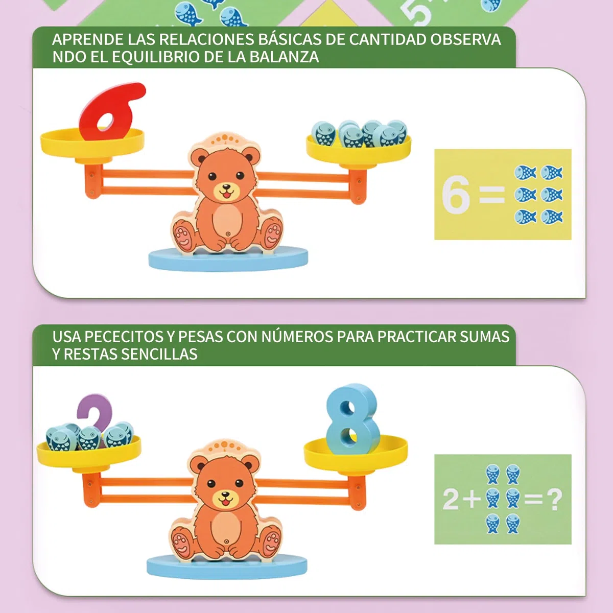 Juguetes Montessori 3 4 5 Años, Balanza Matemática, Juguete de Madera, Juguetes Educativos, Montessori 3 Años, Regalo Niño Niña 3–5 Años