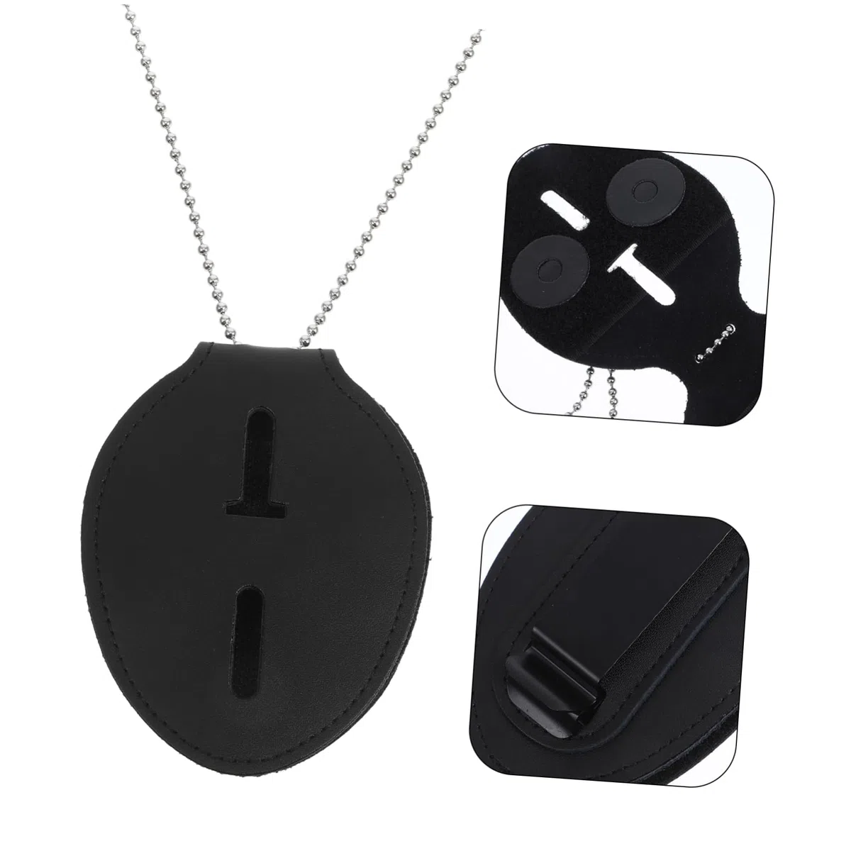 STOBOK Porta Clip De Placa De Policia Clip Para Cinturón Porta Insignias Para Cinturón Titular De La Insignia De La Cadena Del Cuello Portátil Conjunto De Soporte Aleación De Aluminio