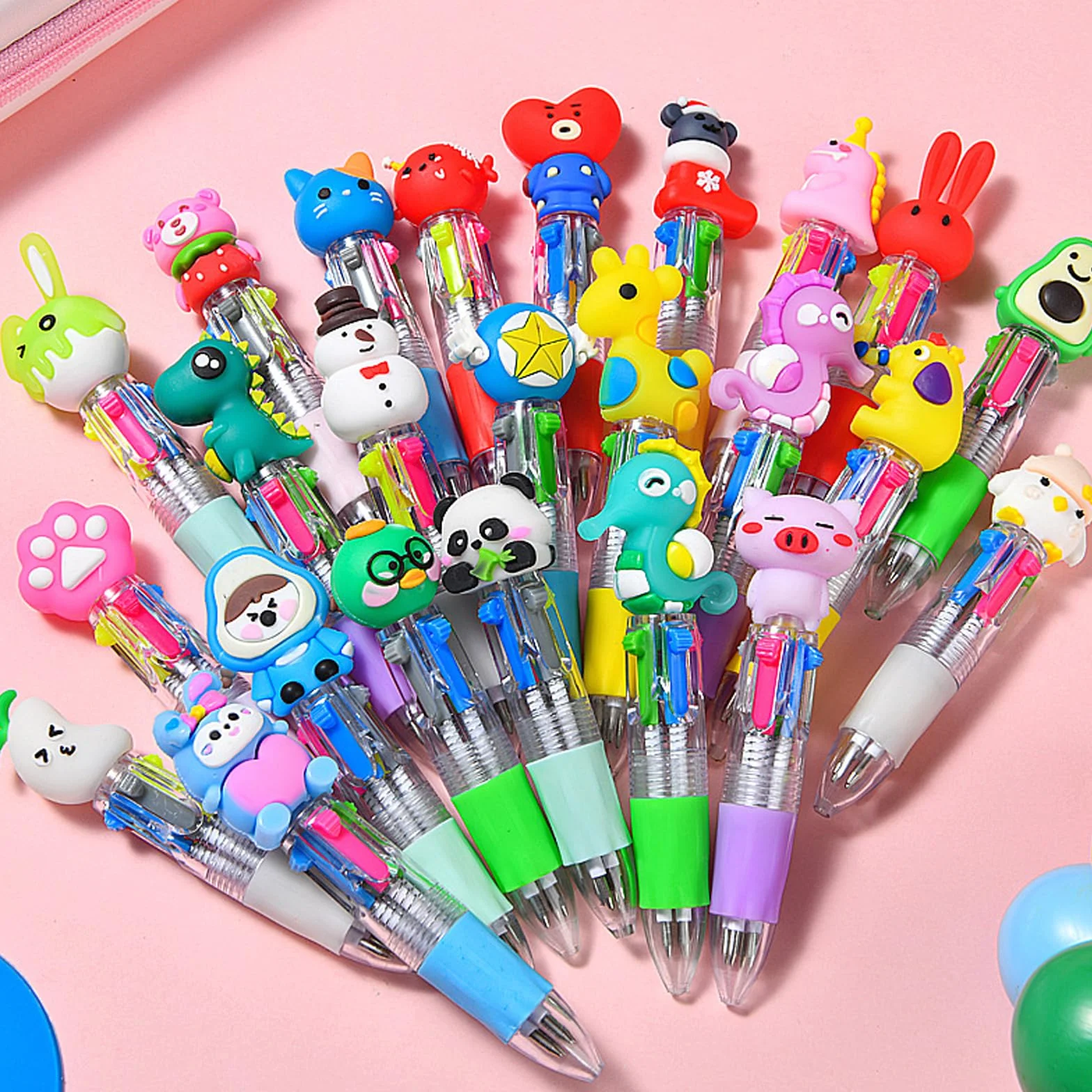 40 Bolígrafos Retráctiles 4 Colores Mini Bolígrafos colores Creativo Lindo Bolígrafo de Dibujos Animados, Bolígrafo Retráctil Material Escolar para Deberes Escuela Oficina Regalos