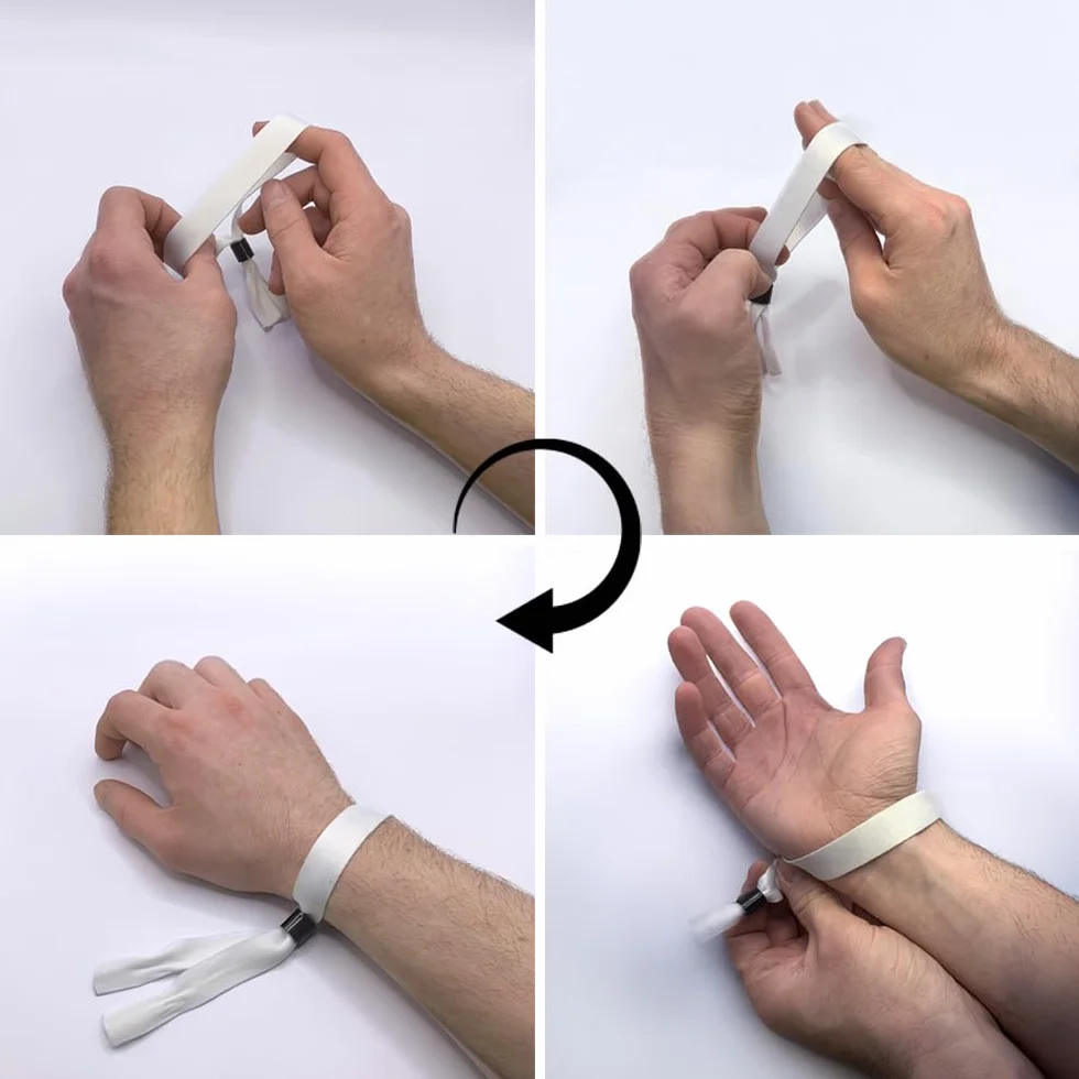 Pulseras de tela para eventos - 50 unidades ID blanco