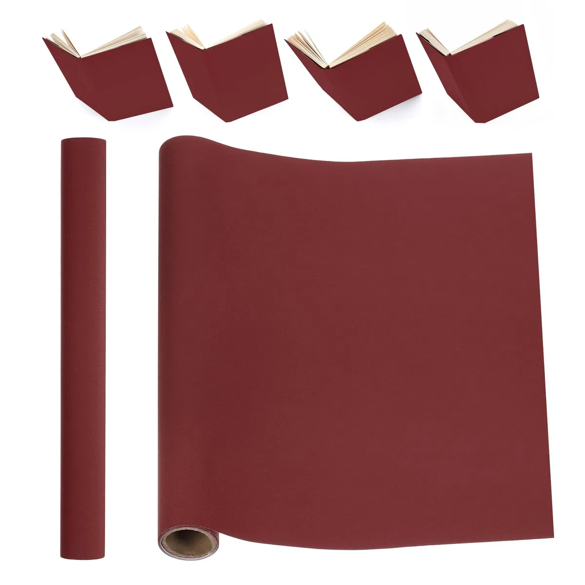 PATIKIL 40"x16" Tela para encuadernación, Cubierta de lino para libros Reparación de encuadernación Tela para encuadernación para artes de libros Costura manualidades, Rojo oscuro