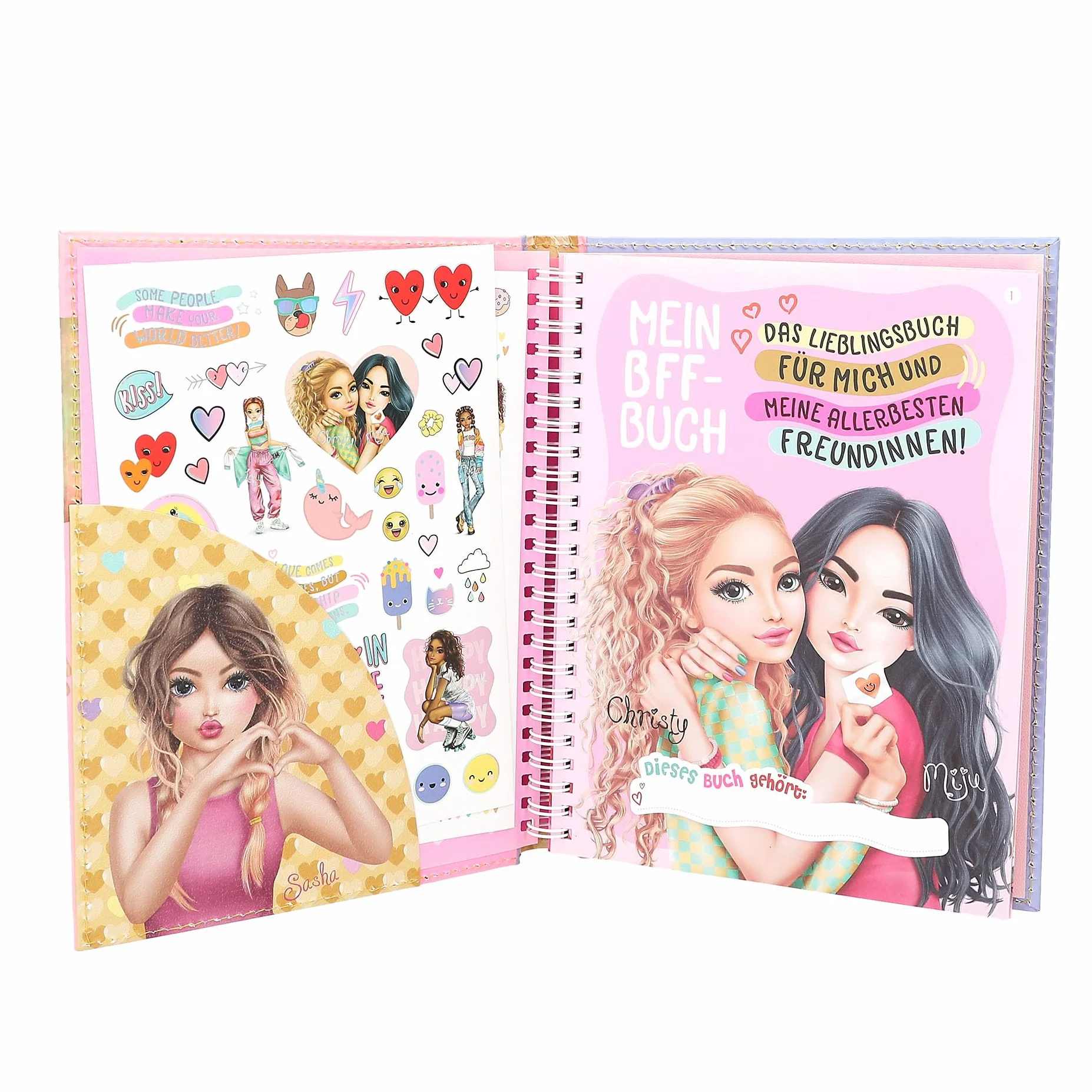 Depesche 12973 TOPModel - Libro de Las Mejores Amigas en Rosa, con Motivo de Modelos, Libro de Amigas con 110 páginas para Escribir a Tus Amigas