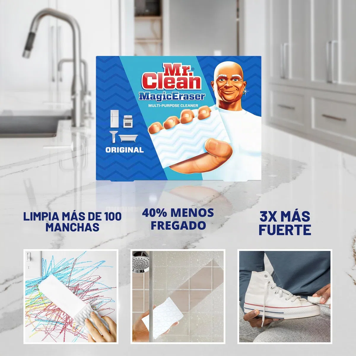 Mr. Clean Magic Eraser Original - Almohadillas de limpieza con Durafoam (6 unidades)