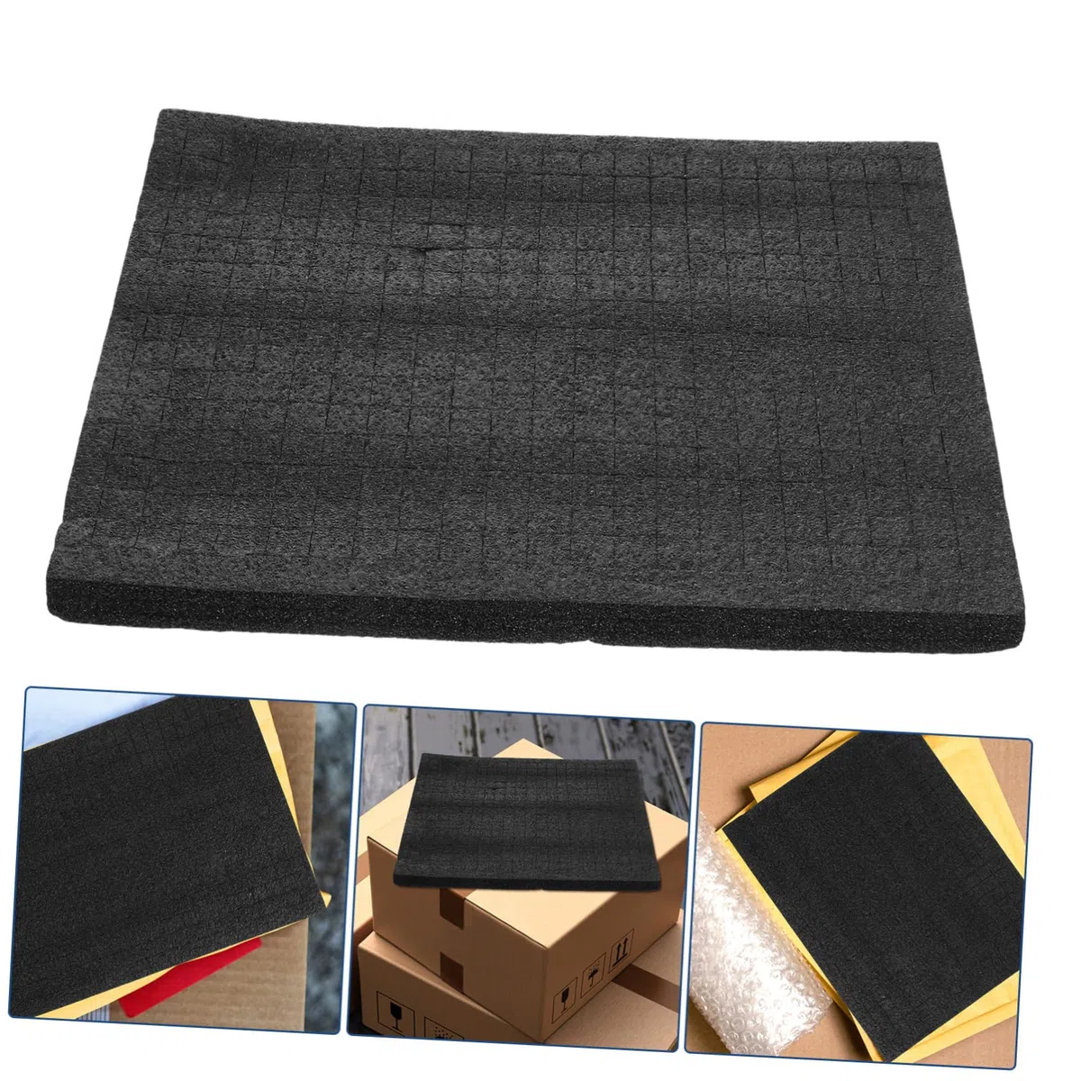 Láminas de Espuma Negra para Embalaje Almohadilla de Esponja Resistente a Impactos, Tamaño 33x25x2 Cm, Adecuado para Organizar y Proteger Objetos Variados