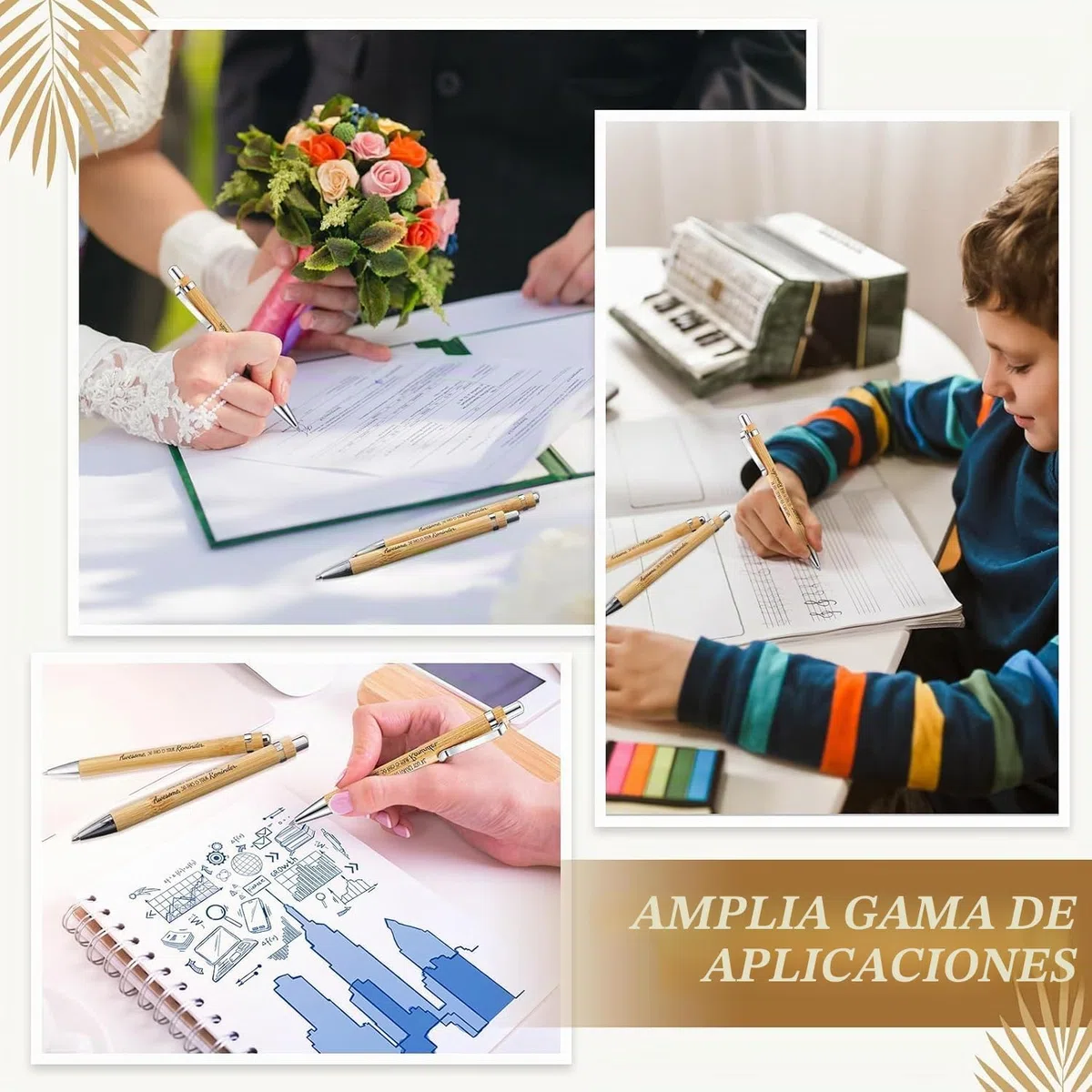 LATERN 30 Piezas Bolígrafos Inspiradores, 14CM Bolígrafo de Bambú con Citas Motivacionales Bolígrafos Retráctiles con Punta de Tinta Negra para Oficina Suministros Regalos (10 Estilos Positivos)