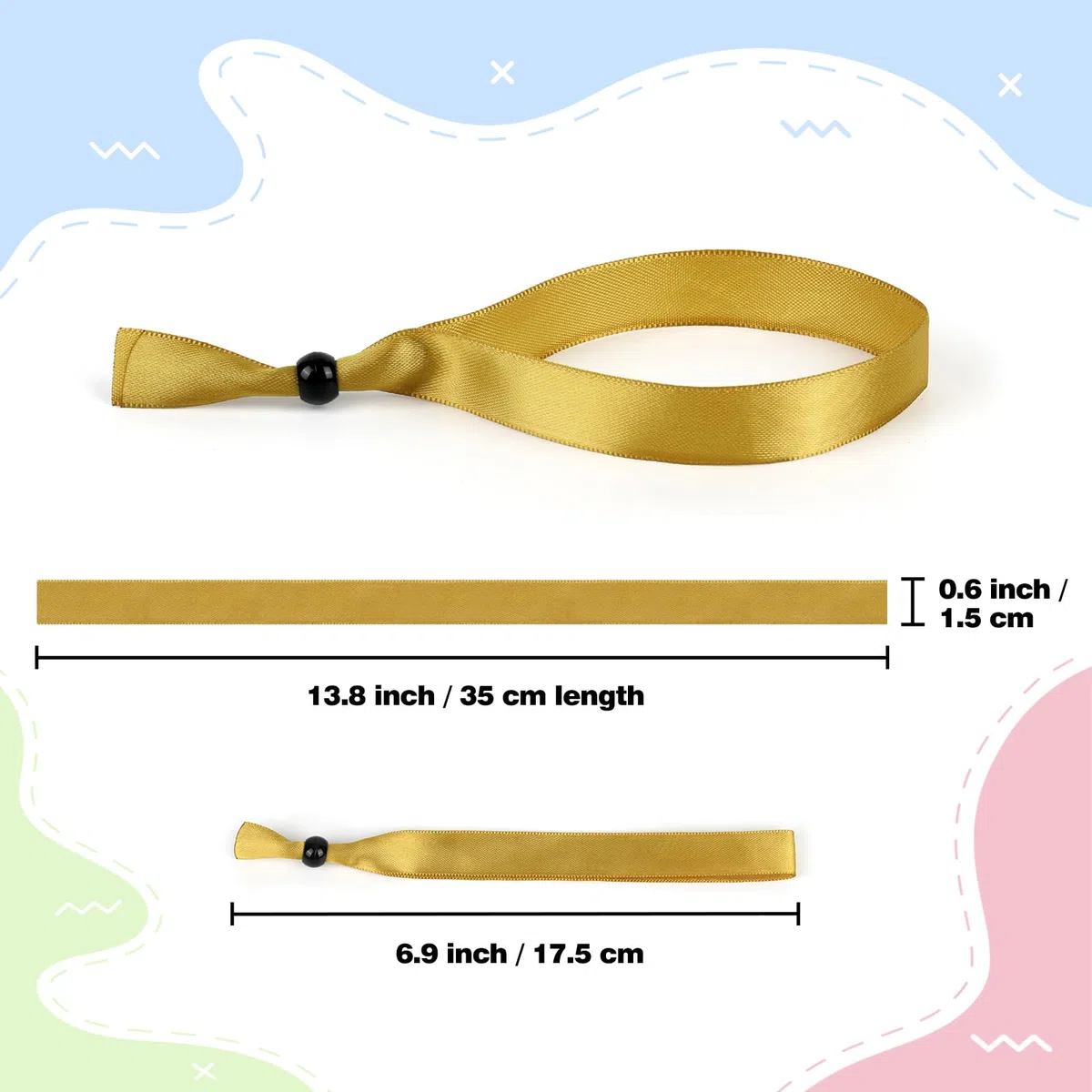 Pulseras de Tela para Eventos Multicolor, 100 Pulsera de Tela Reutilizable y Ajustable para Eventos, Pulseras de Colores para Festivales, Conciertos y Fiestas Clubes
