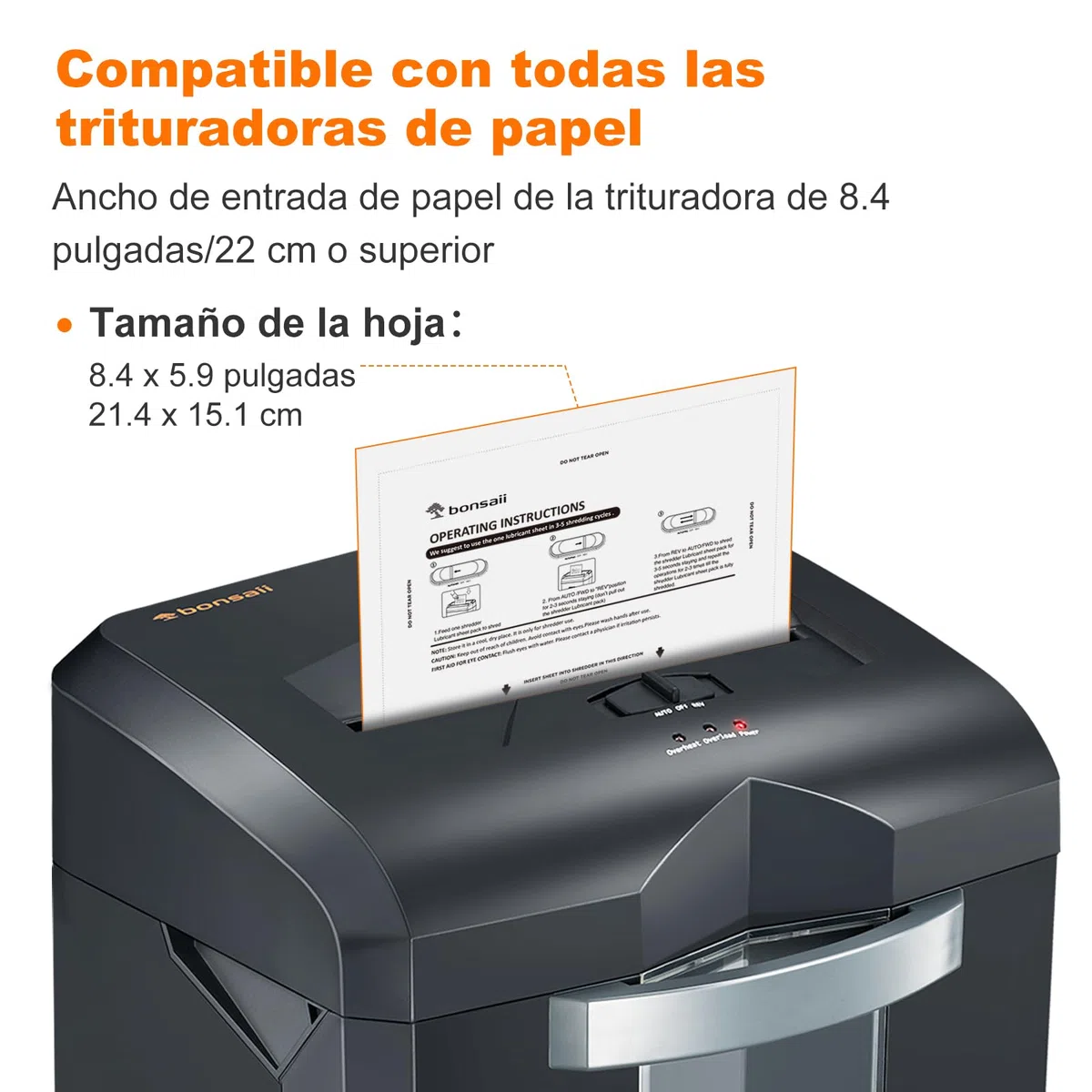 Bonsaii Hojas Lubricantes para Destructoras de Papel,Paquete de 24 (21.4 * 15.1 CM/Pieza)