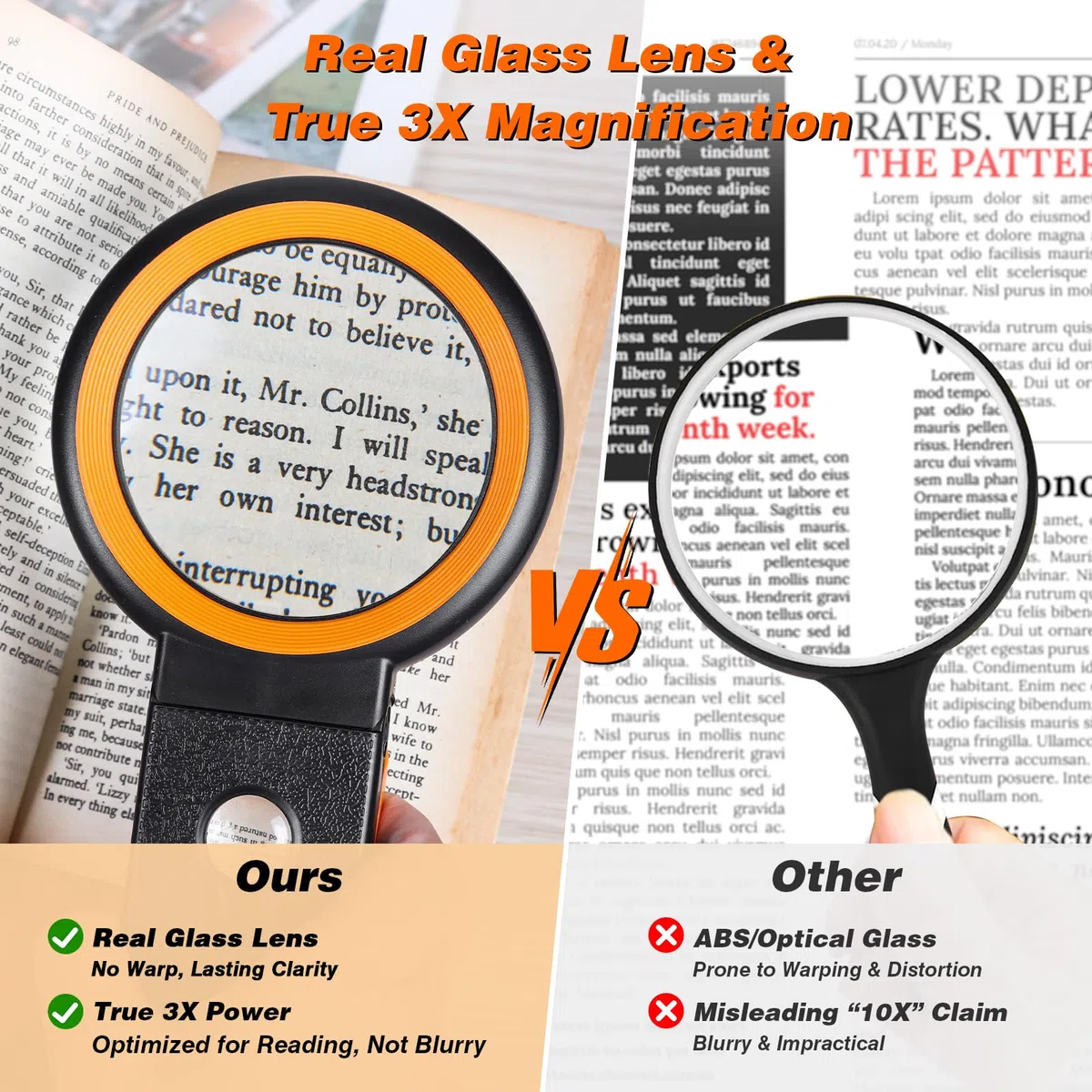 Lupa con Luz, Lupas de Gran Aumento con 18 Luces LED, Lupa Manos Libres para Leer Libros, Soldadura, Inspección, Monedas, Joyería, Exploración