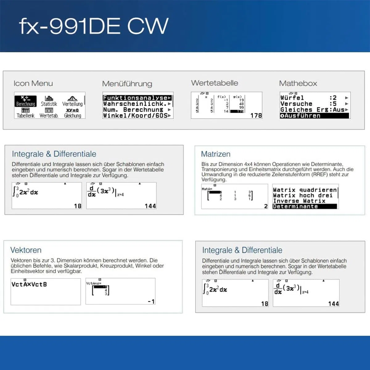 Casio FX-991DE CW ClassWiz calculadora científica técnica Idioma: Alemán